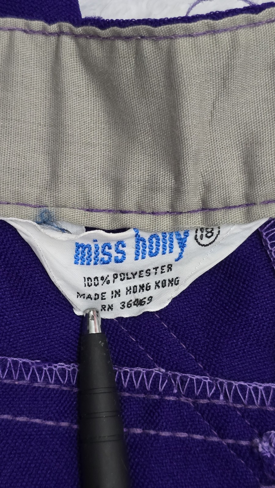 Vintage 1970s Miss Holly 100% Polyester 5 Pocket Pants, Purple, 32 Waist