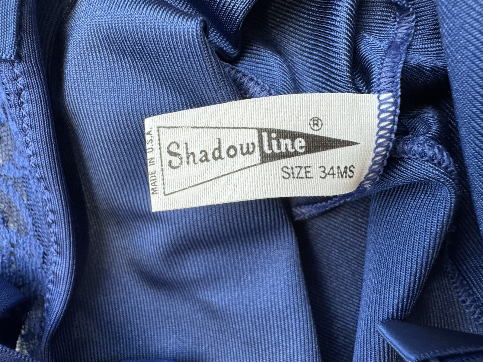 Shadowline Full Slip Blue NOS w/Orig Tags, Peek-A-Boo Bodice Lace, Sexy VTG 90&rsquo;s