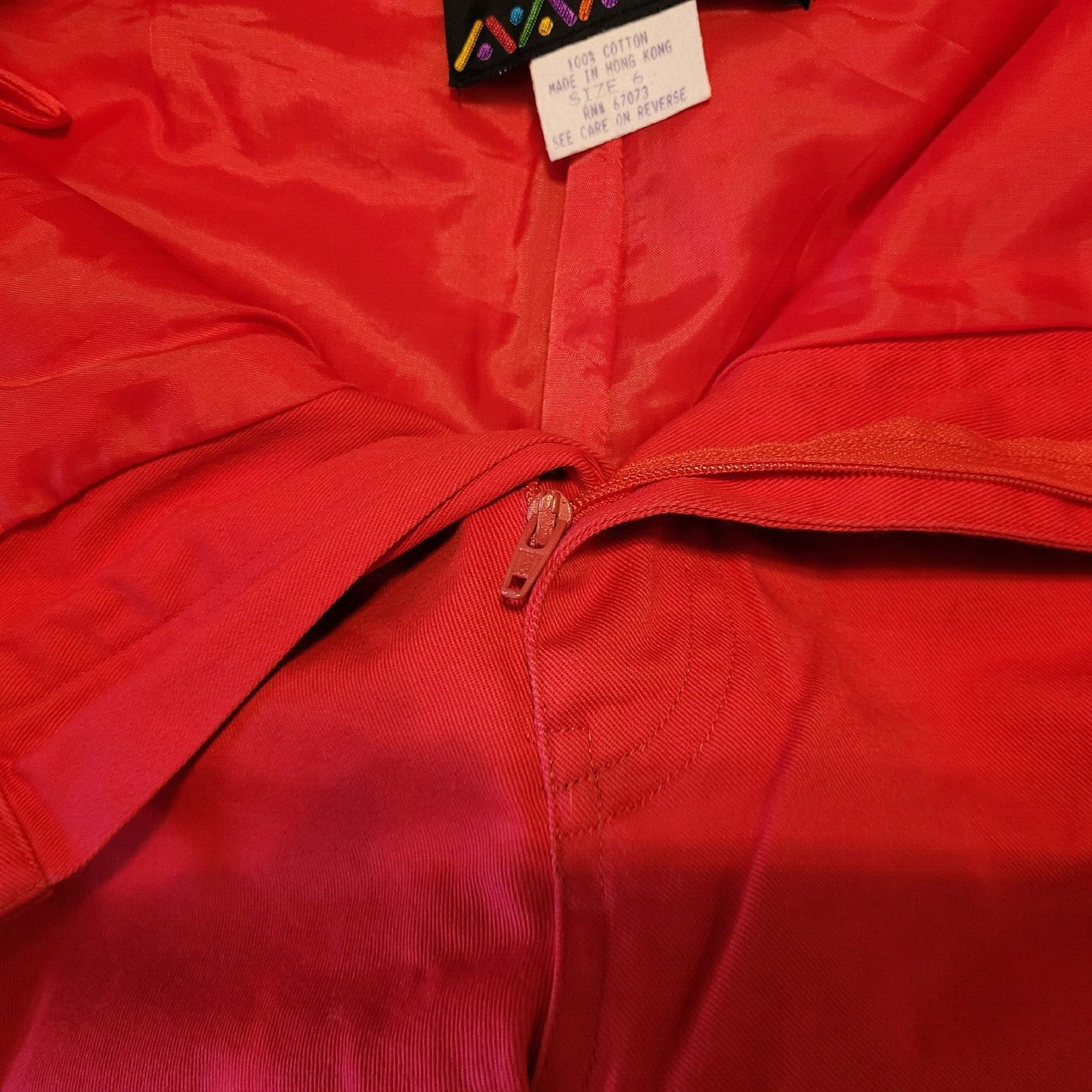 VTG BOUILLABAISSE by Deborah, Red Lined Pant Womens Size 6 Baggy Cotton RARE 80s