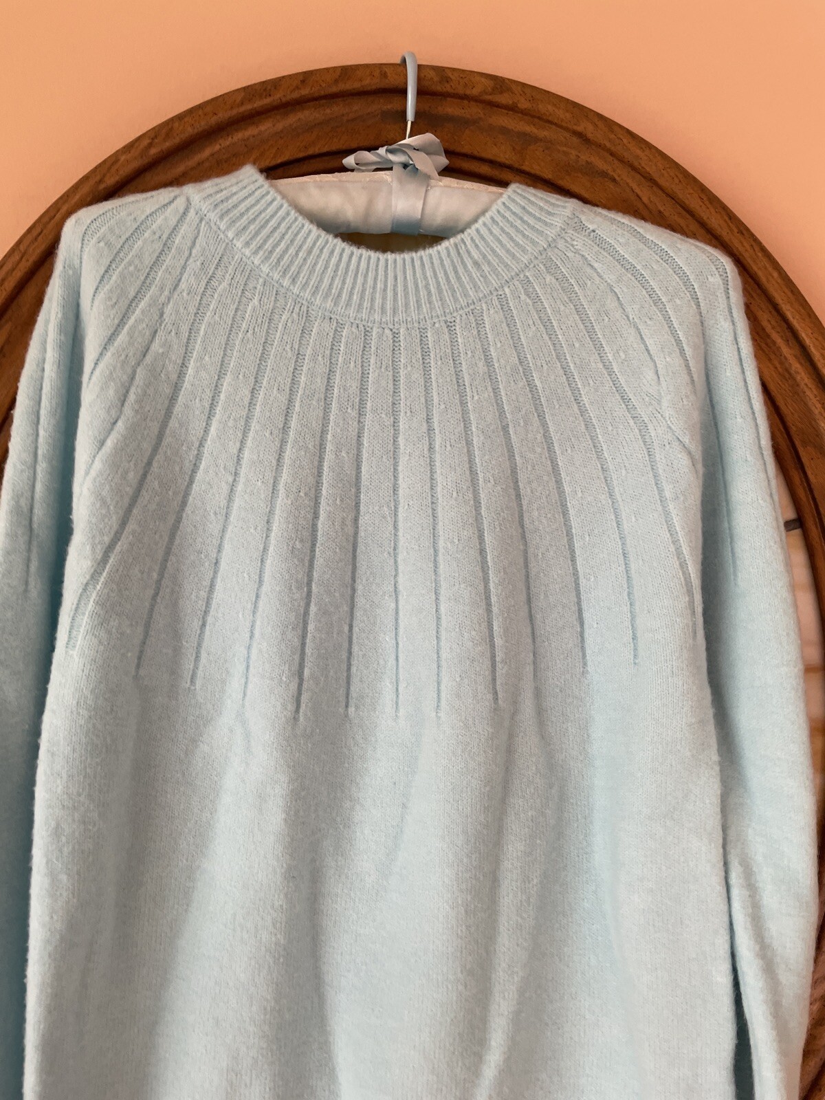 Vintage Blue Cotton Poly Blend Super Soft Pullover Sweater M