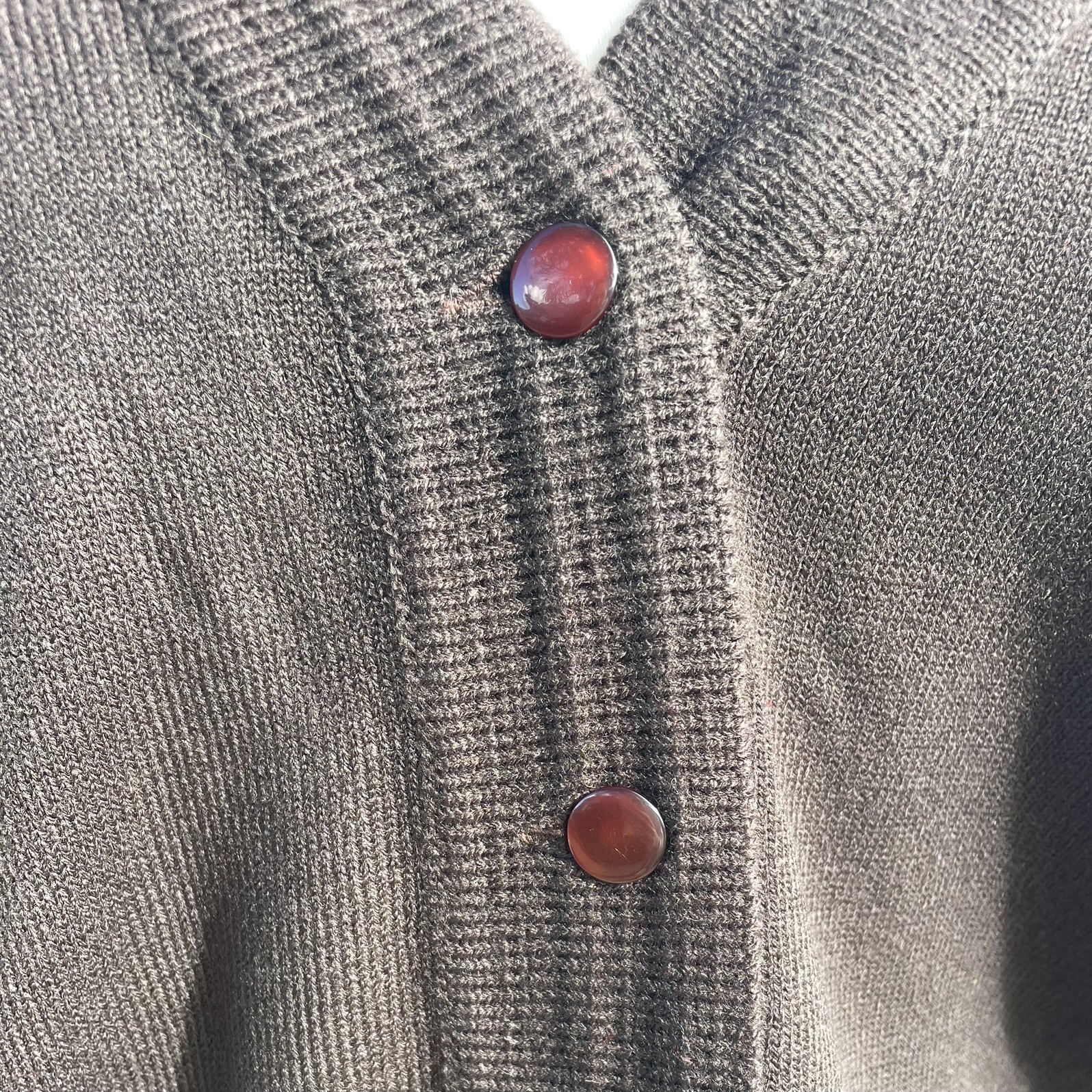 Vintage 70s Unworn Size L Knit Brown Cardigan Buttons Granny Chic