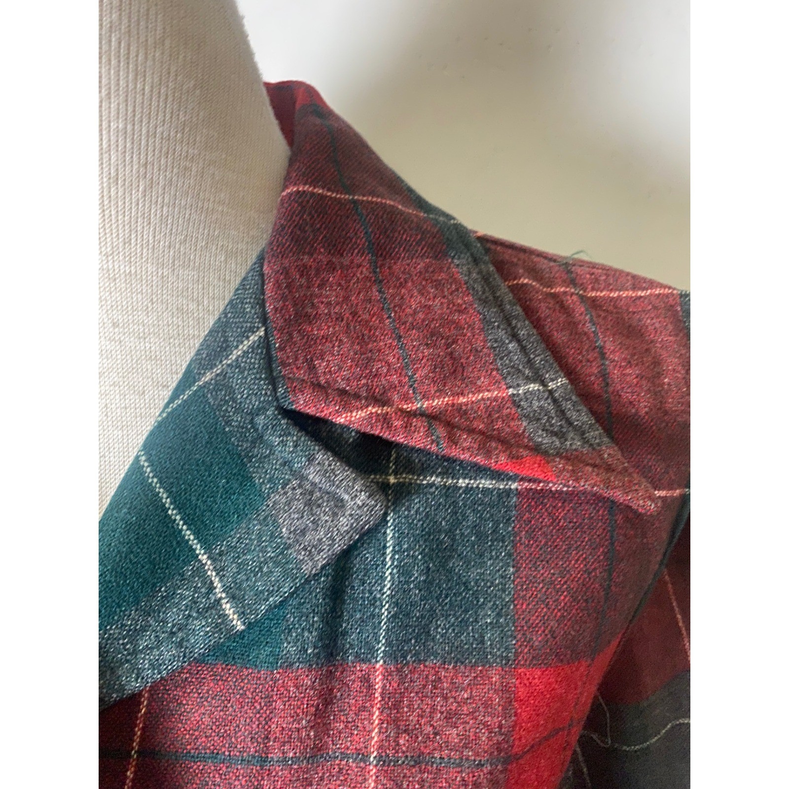 Vintage Pendleton 40&rsquo;s/50&rsquo;s 49ers Wool Plaid Shirt Jacket Red Green Womens