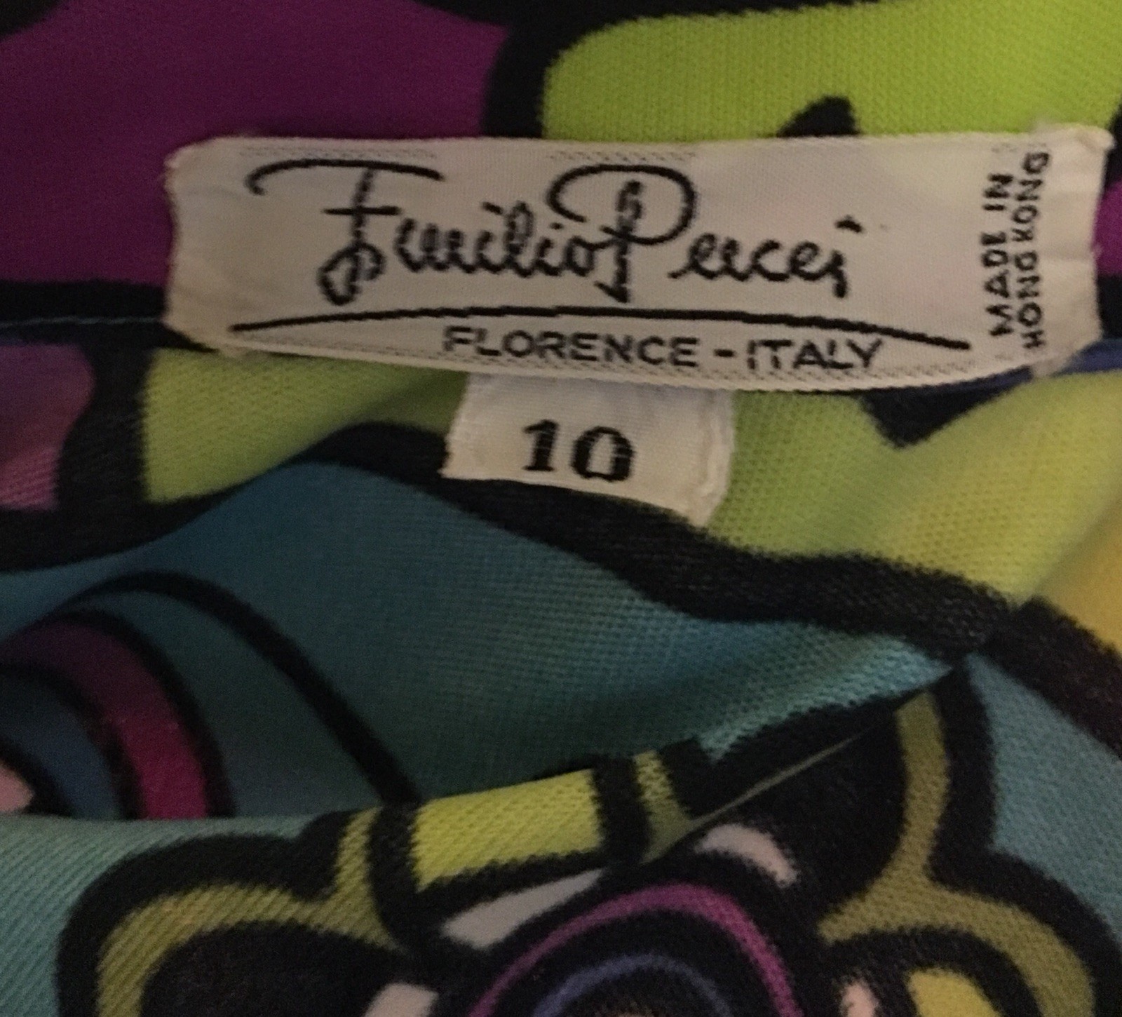 Vtg Rare Emilio Pucci Neon Abstract Mod Signed Midi Dress