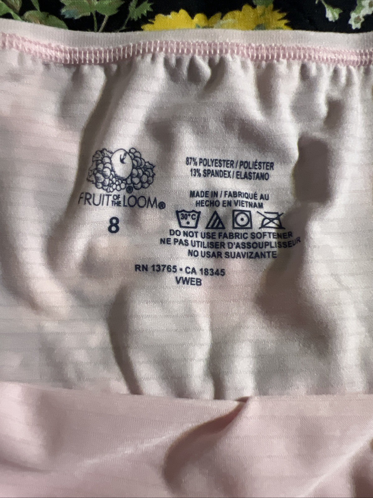 Fruit Of The Loom Nylon Panties Pink Silky Shiny Striped Granny Sz 8 NWOT