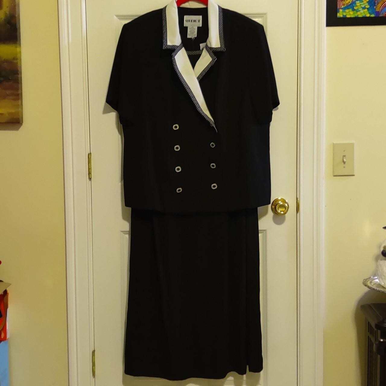 Vintage Studio I Women&rsquo;s Black White Collared Blazer Dress. 2pc Size 22w