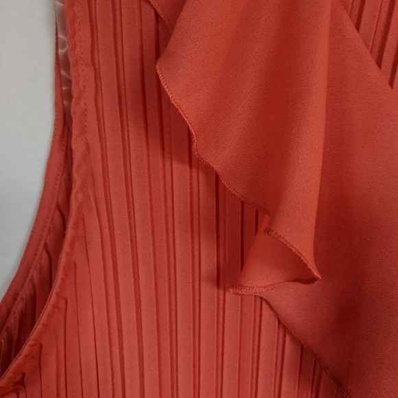 Studio 1940 Coral Pleated Ruffle Front V-Neck Sleeveless Blouse 18/20