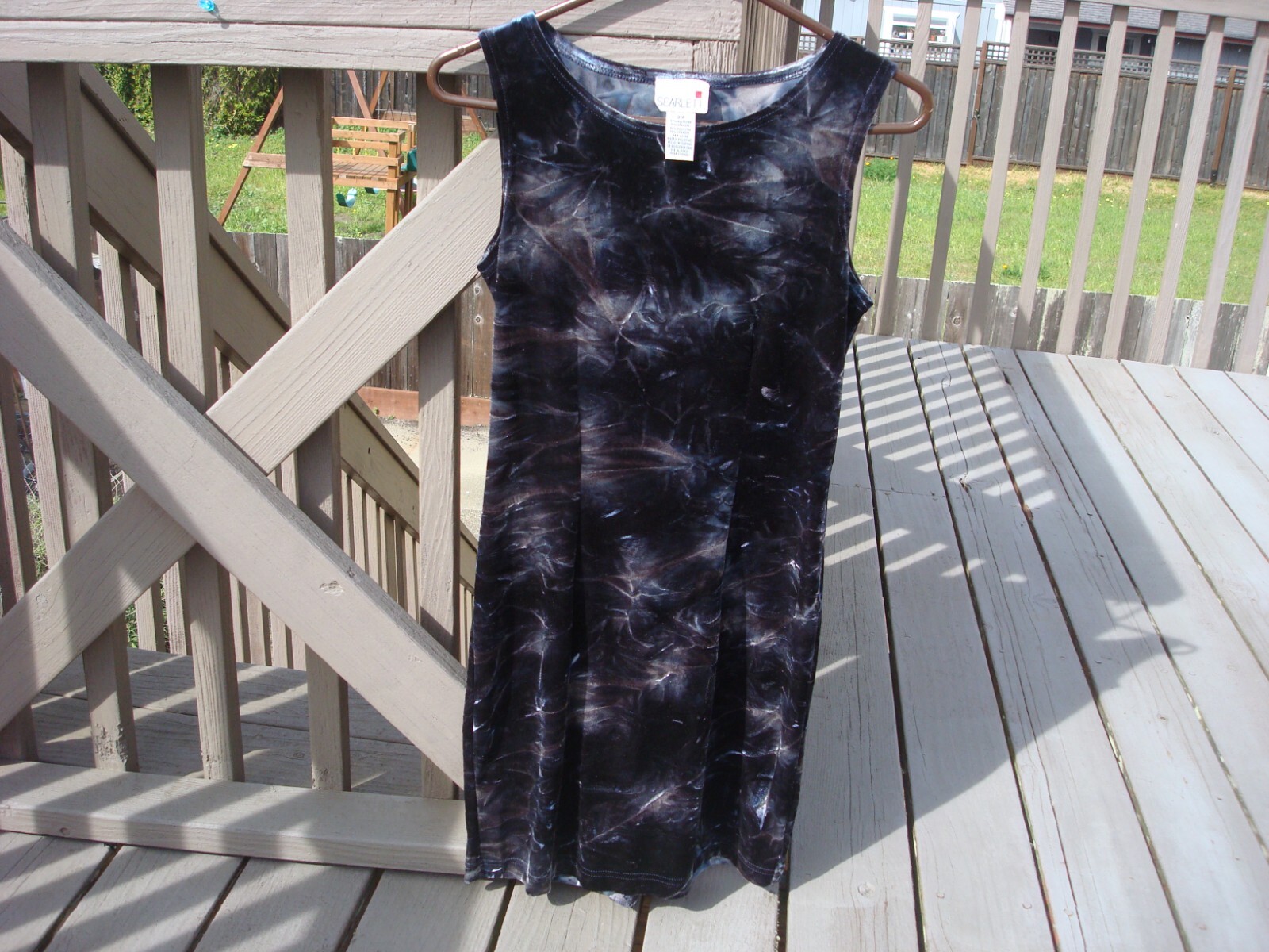 VINTAGE SCARLETT PURPLISH BLACK GRAY MINI DRESS SIZE 3 / 4