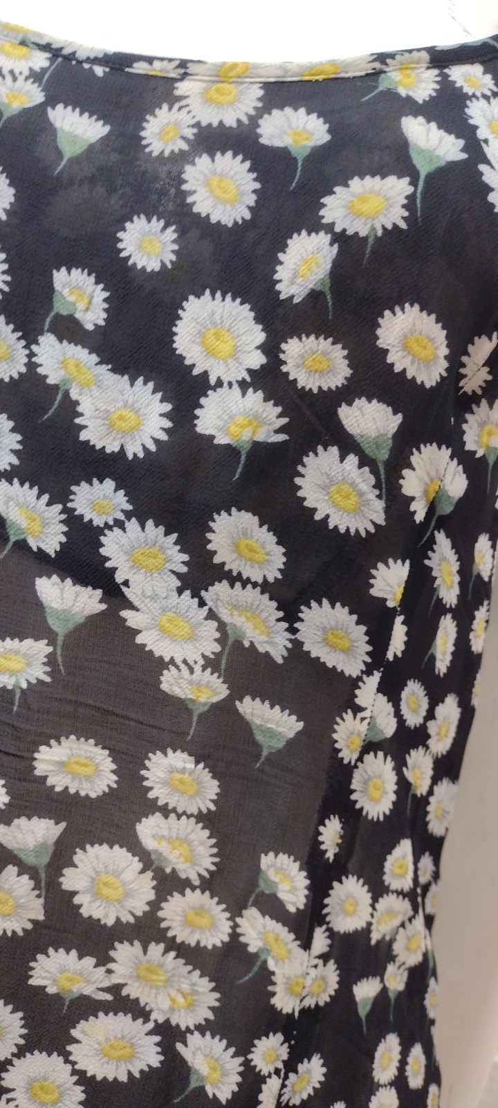 Escada Sport 1990s Daisies Sheer Sundress Grunge Cross Backless ITALY 36 Medium