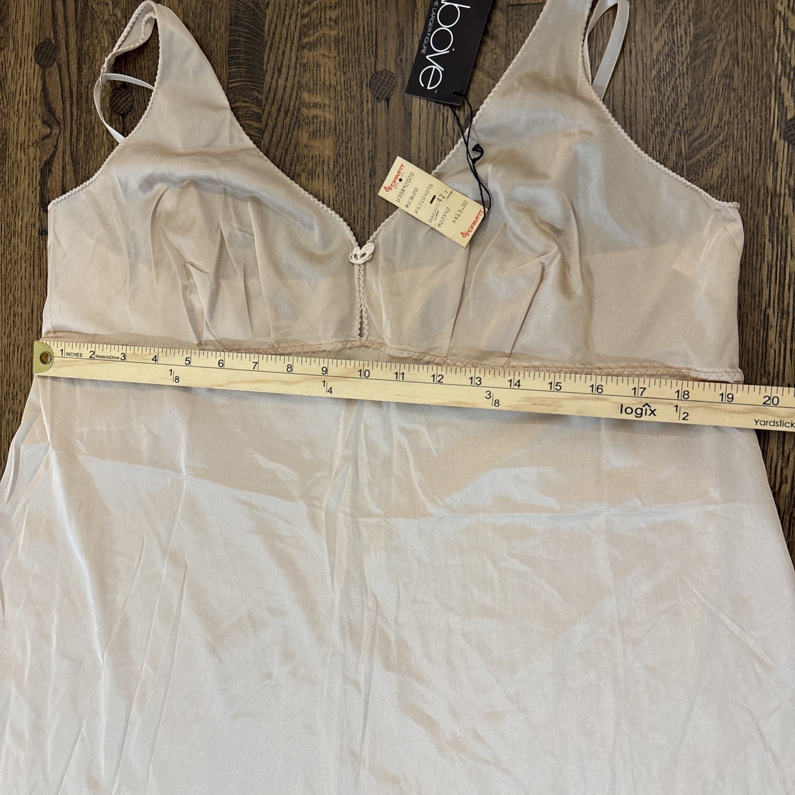 vintage formfit a cut above full length beige nude slip 42 tall