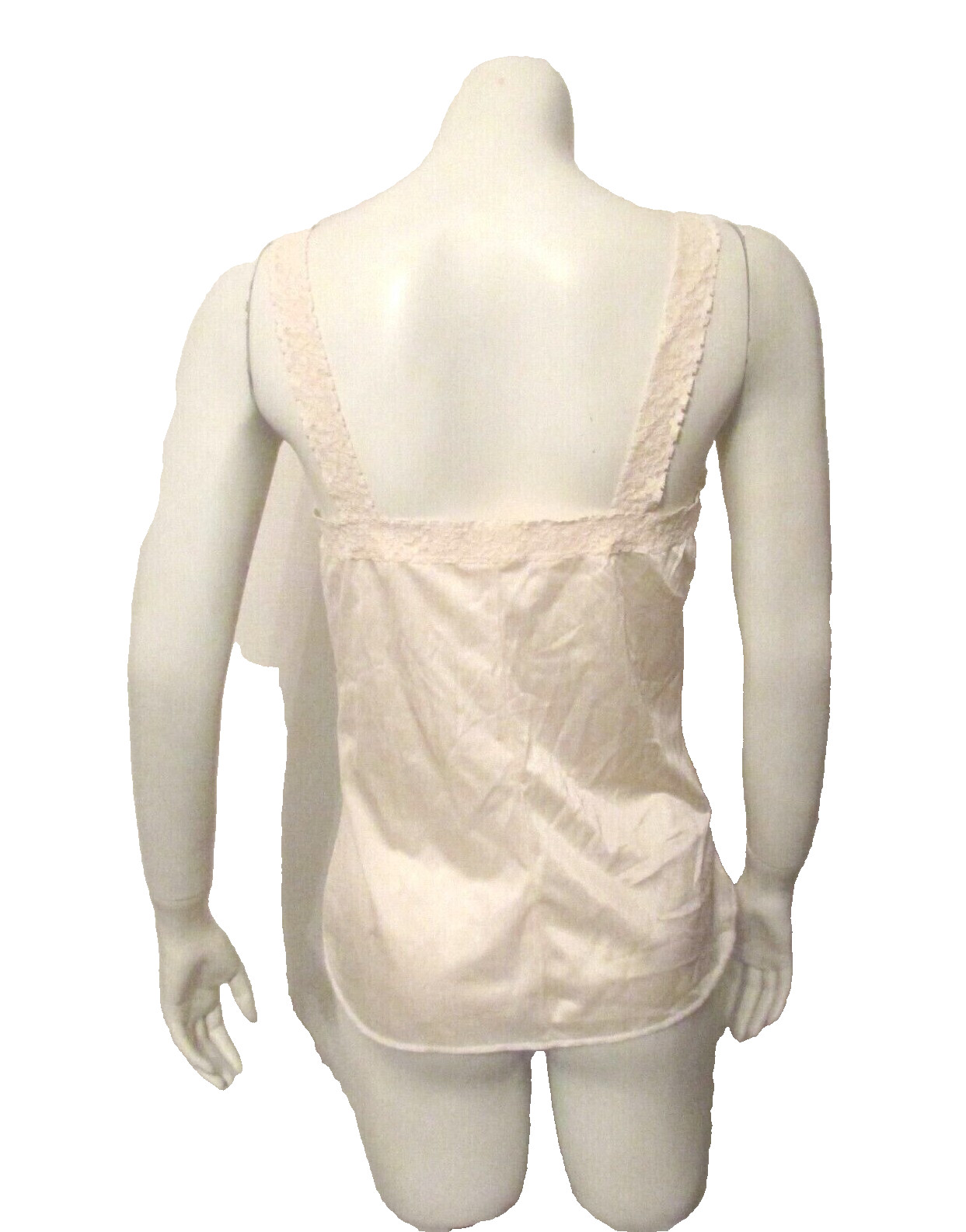 Olga 925 Blush Silky Nylon Stretch Lace Bodice Form Fitted Camisole Cami Slip M