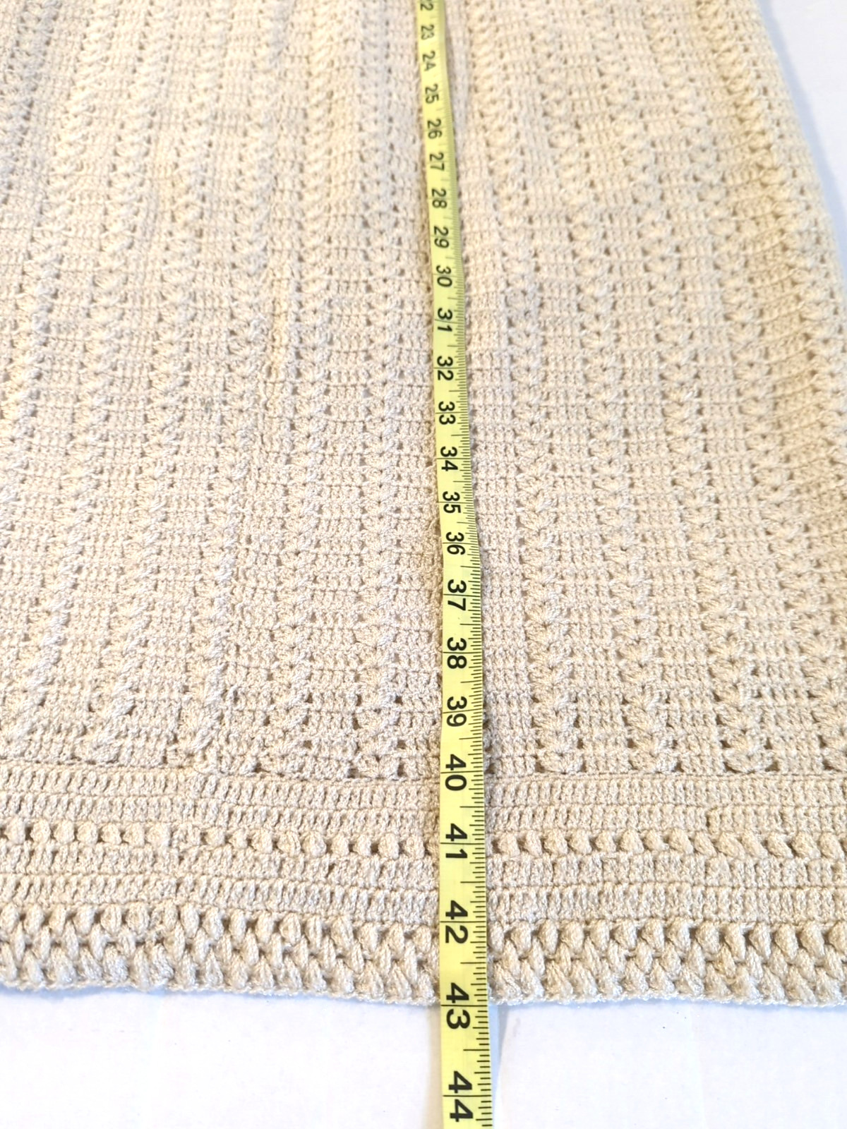 Vtg Crochet Knit Ivory Maxi Dress S 6 Lined Boho Cottage Core Prairie Princess