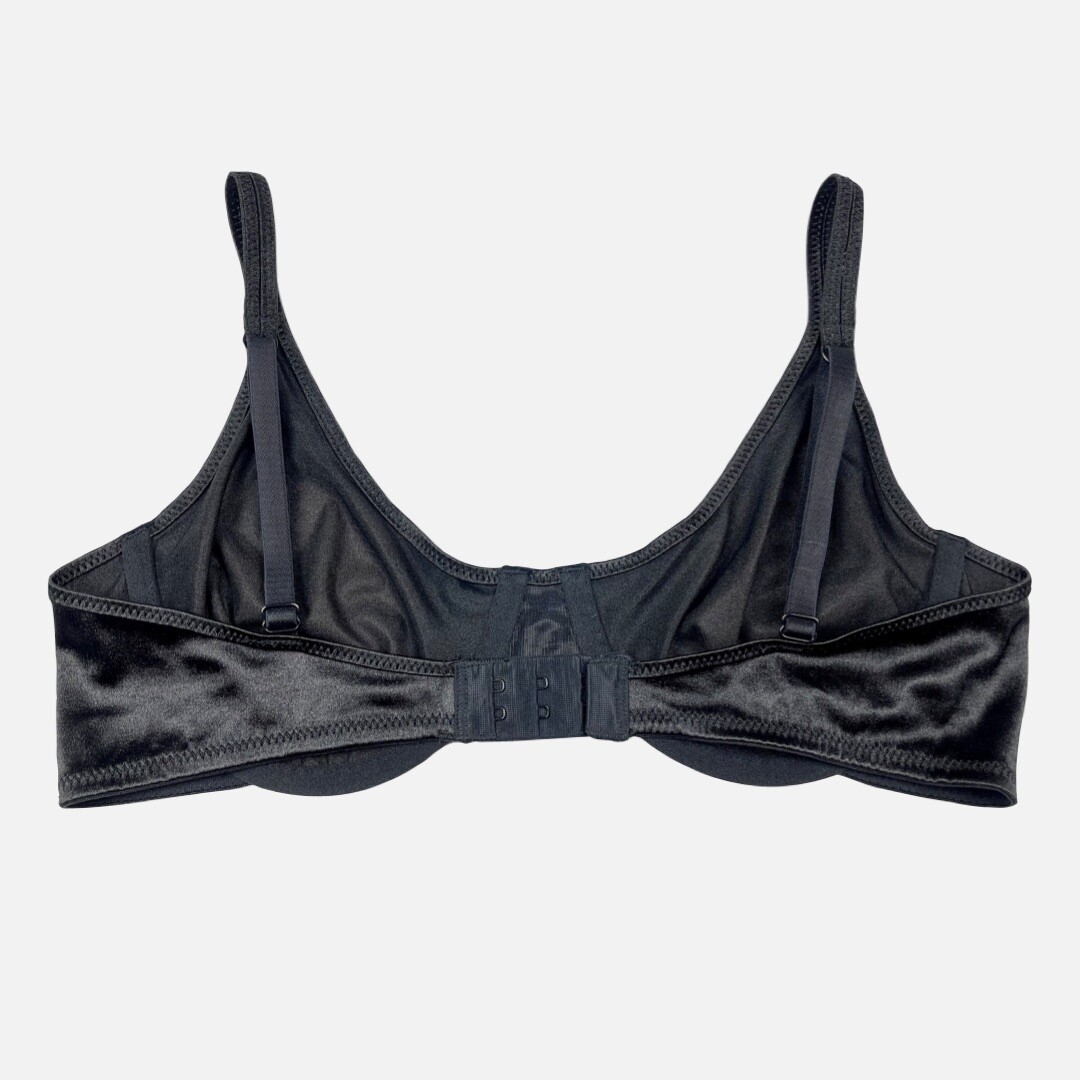Unlined Satin Bra · Second Skin · Black · 36C