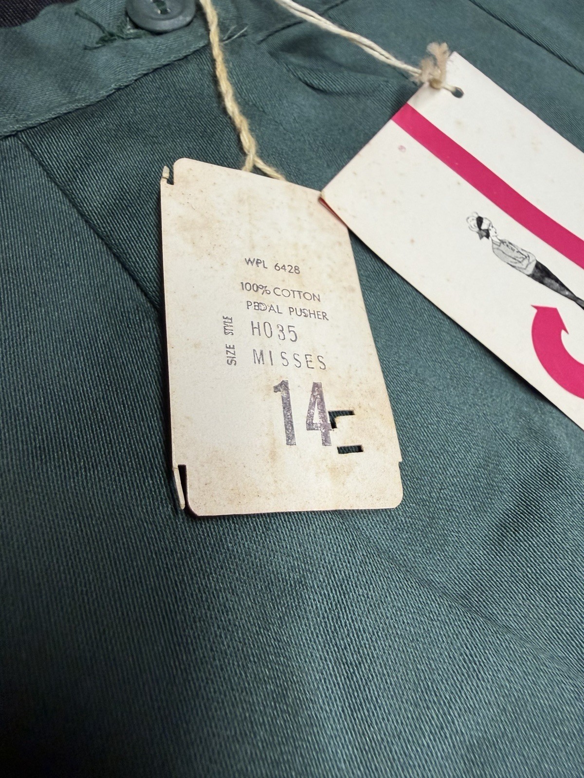 Vtg 60s Jeanie Blue Bell Cotton Pedal Pushers High Waist Capris