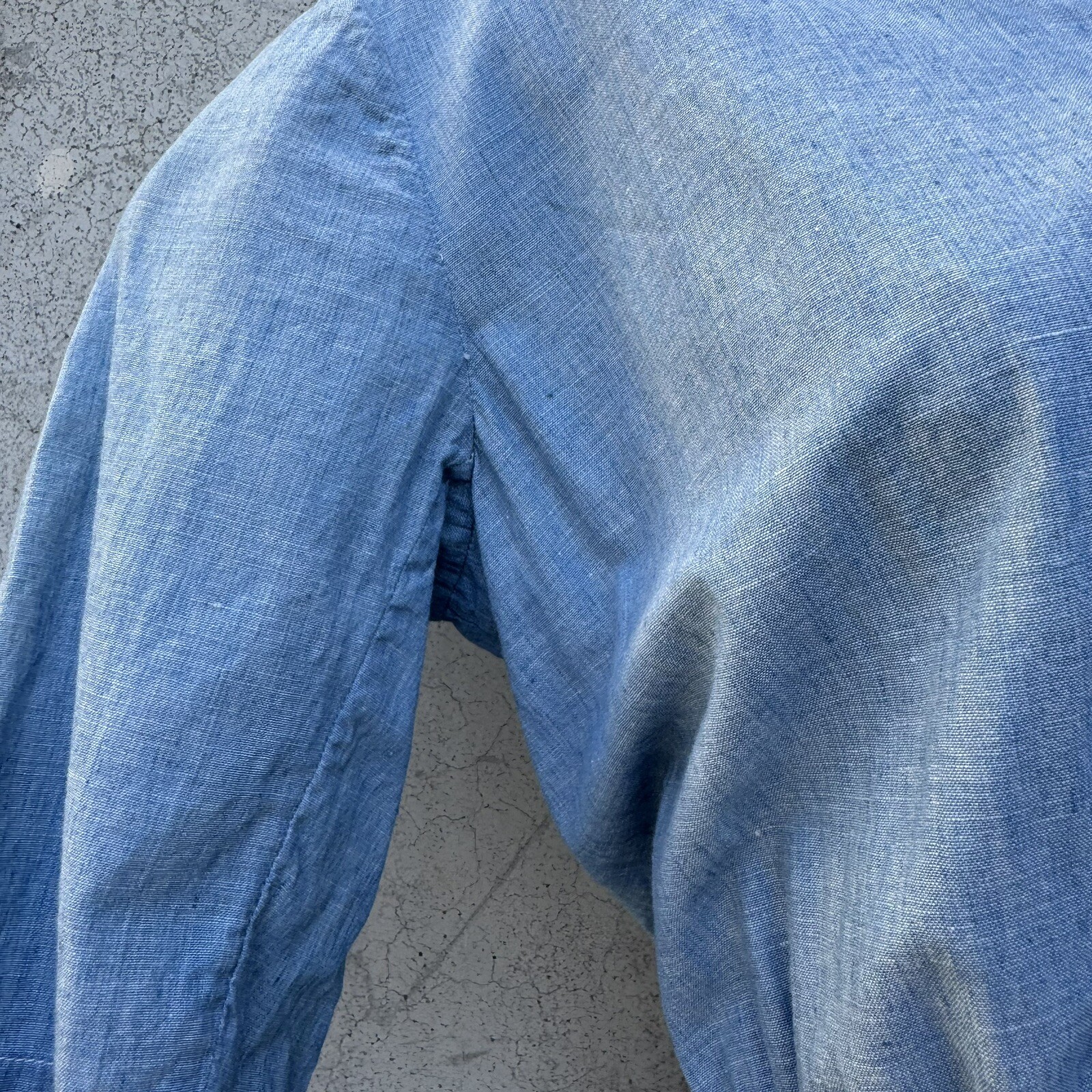 Antique Edwardian Blue Chambray Cotton Dress Workwear Prairie Maxi Vintage