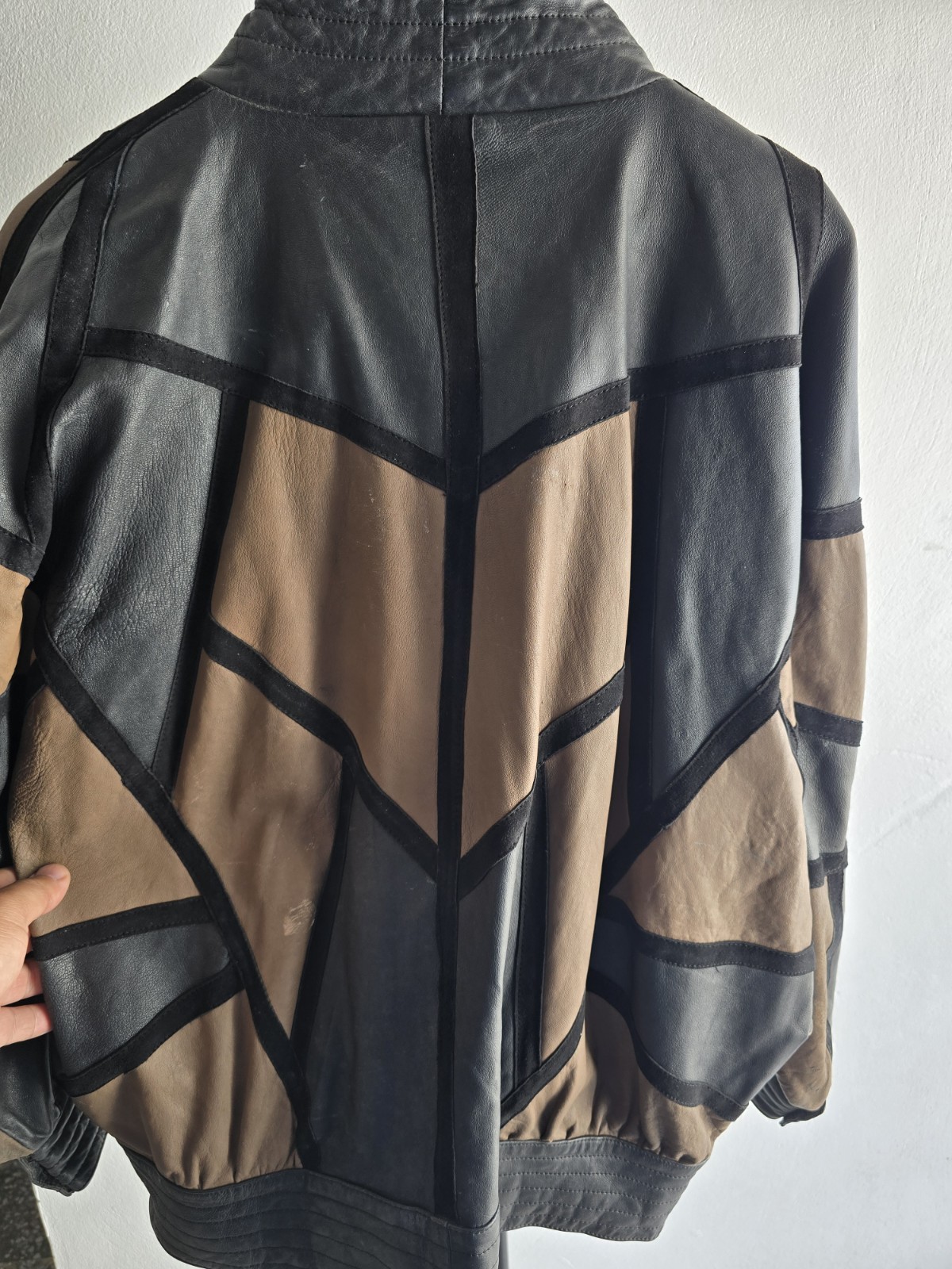Rare Vintage Yves Saint Laurent Patchwork Leather Batwing Jacket 80s YSL Paris