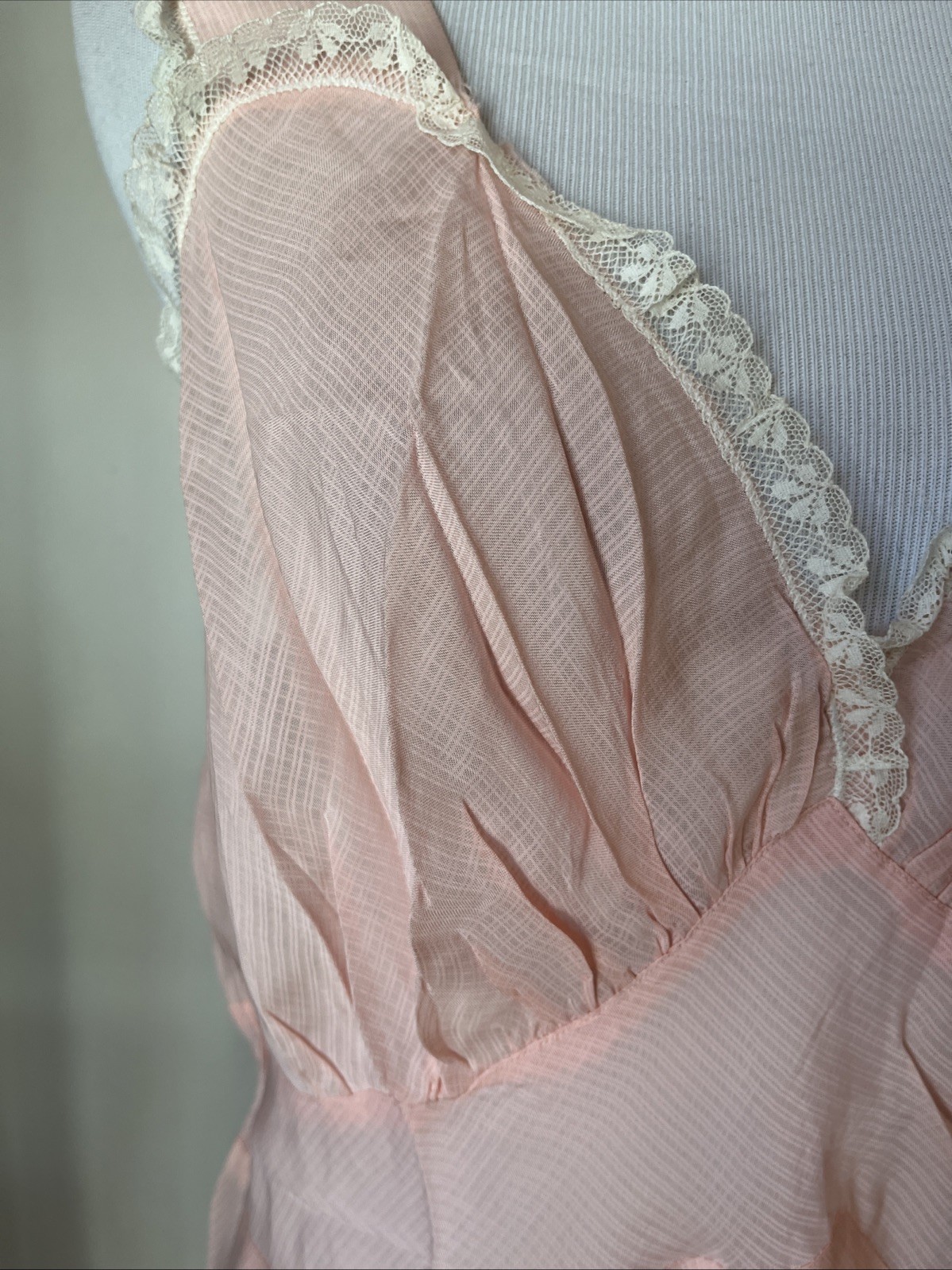 Vintage Stonecutter Slip Dress Bias Cut Pink Peach 30s 40s Rare XL?