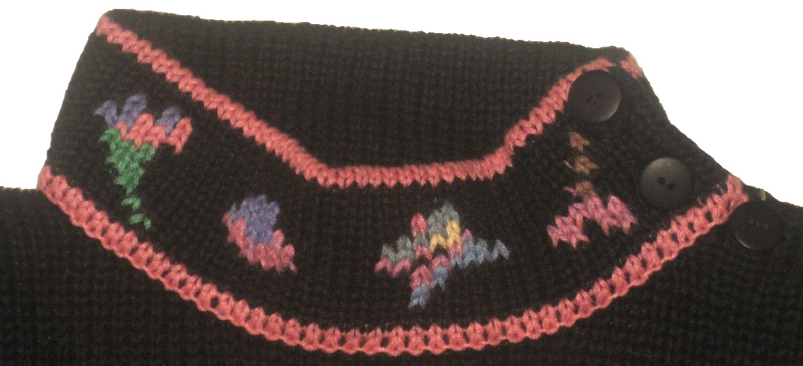 NOS Vintage 90s Oversized Granny Core Ramie Knit Blend Cottagecore Sweater S/M