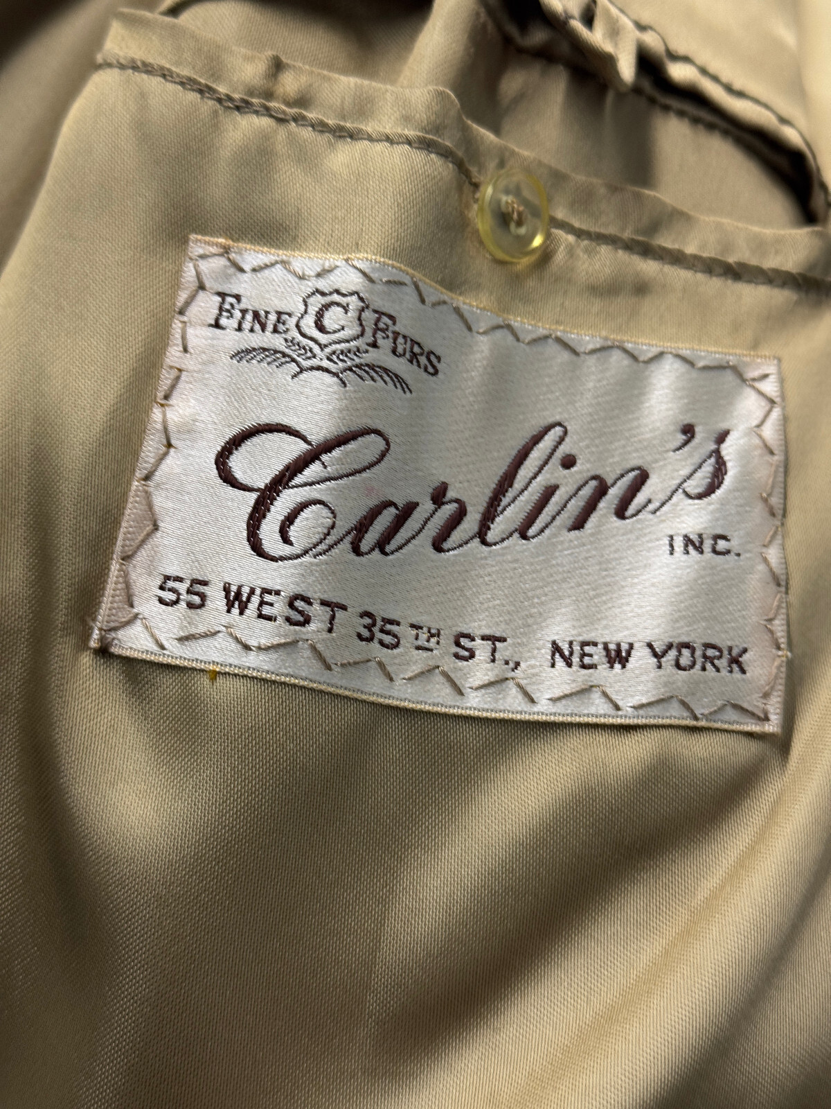 1960s Heavy Cream Wool Double Breasted Coat By Carlin&rsquo;s Fine Furs New York Large