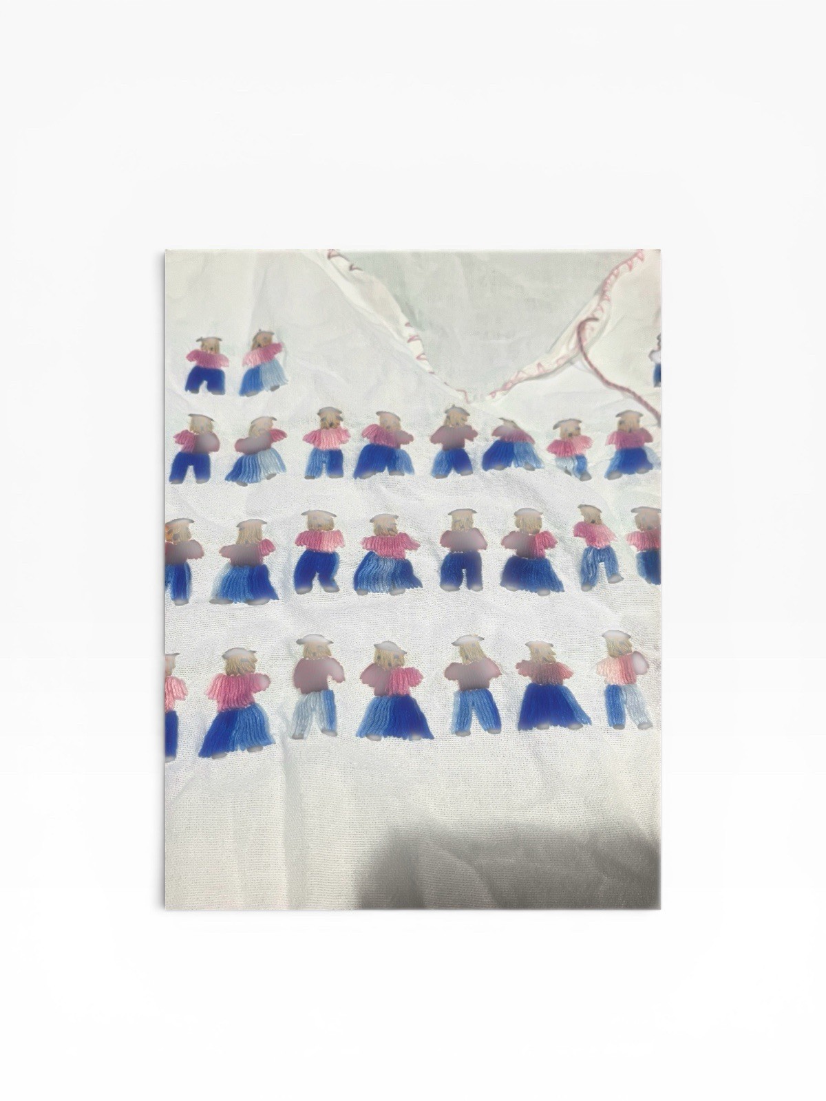 Vintage Handmade Embroidered Peasant Floral Cotton Boho Folk Art Artisan Blouse