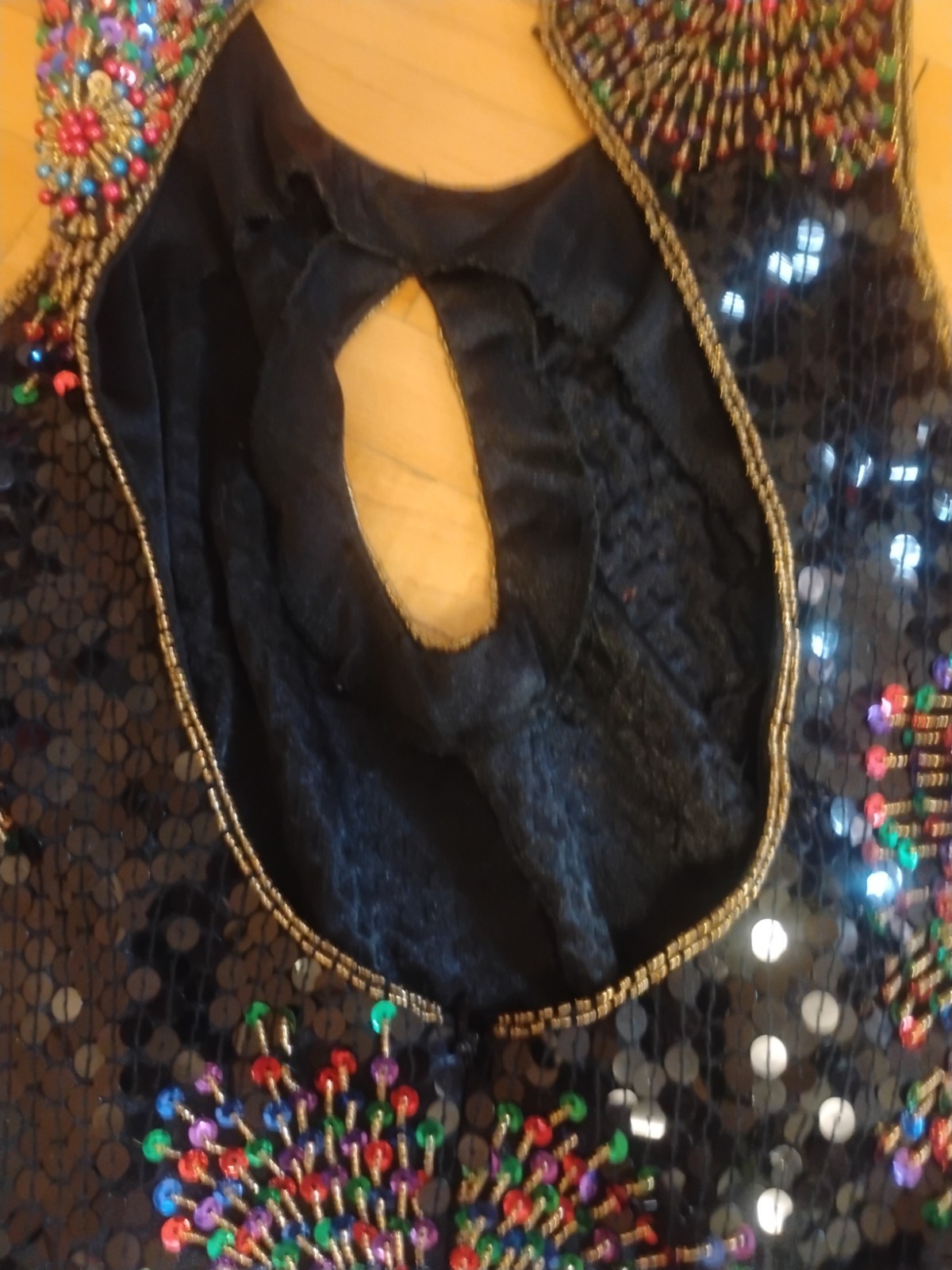 Vintage Nadine beaded sequin FIREWORKS Sleeveless party cocktail dress Medium