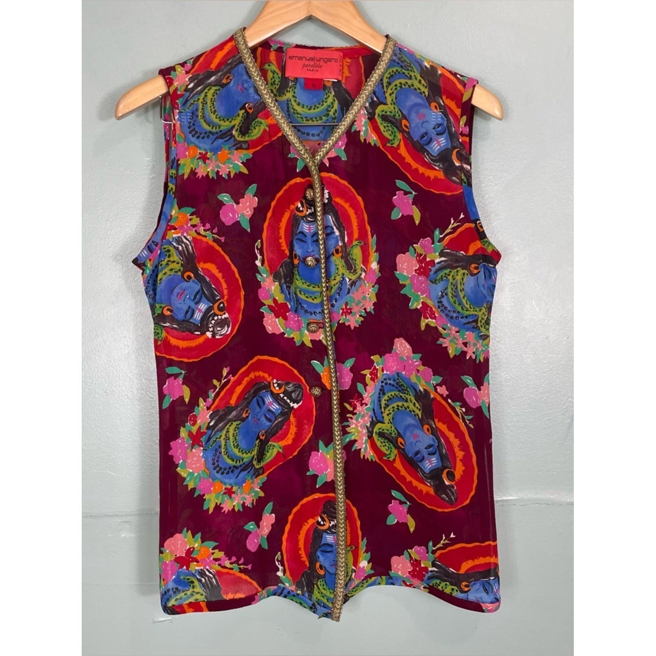 Vintage Emanuel Ungaro Parallele Paris Gauzy Goddess Pants Vest Set Two Piece