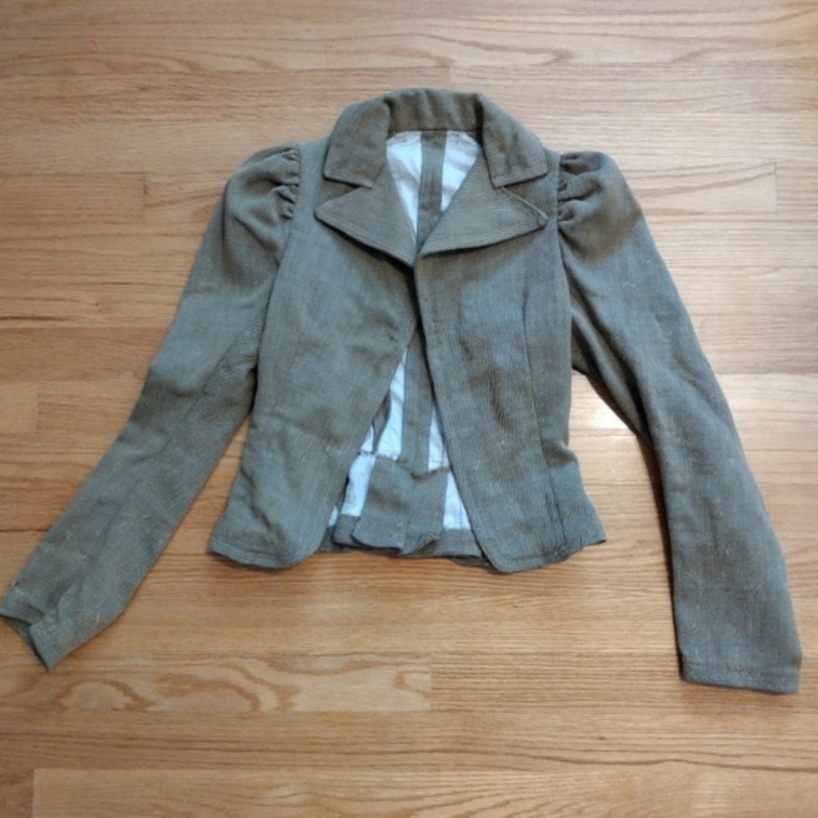 Antique Victorian Edwardian Waist Coat Blazer Bolero Jacket Tan Size Small 1890s