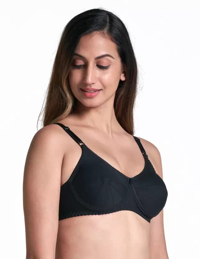 Saree Bra – BLACK Double Layered Plus Size Non Padded Wireless Cotton Sexy Bra