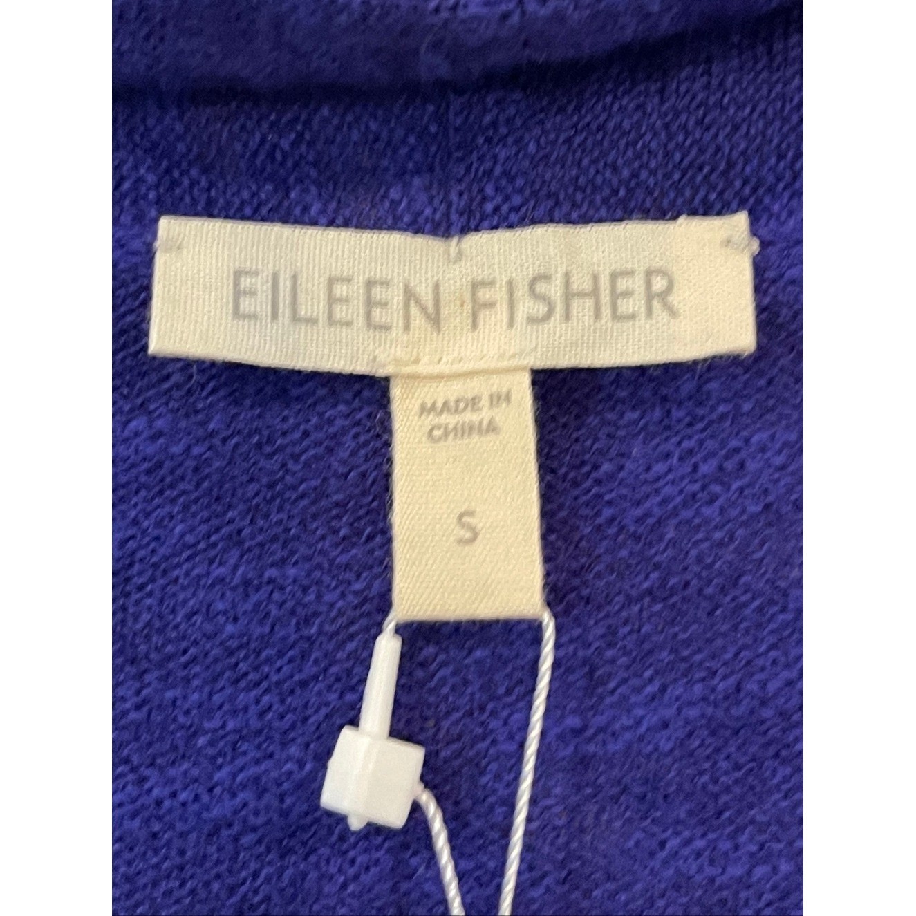 NWT EILEEN FISHER Vintage 2010s Blue Violet Crop Straight Cardigan Size Small