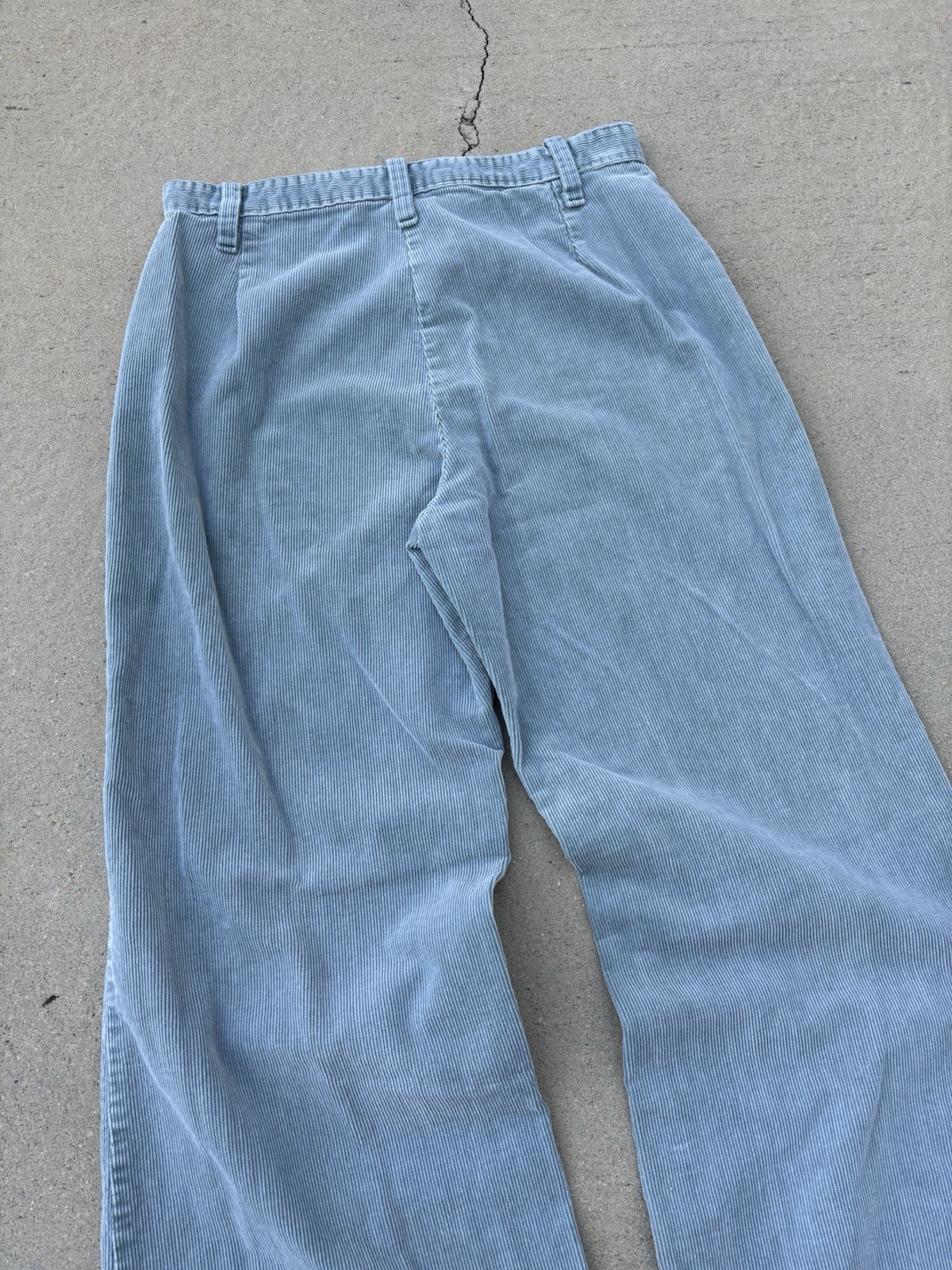 1970s Faded Green Corduroy Flare Pant 27 X 33