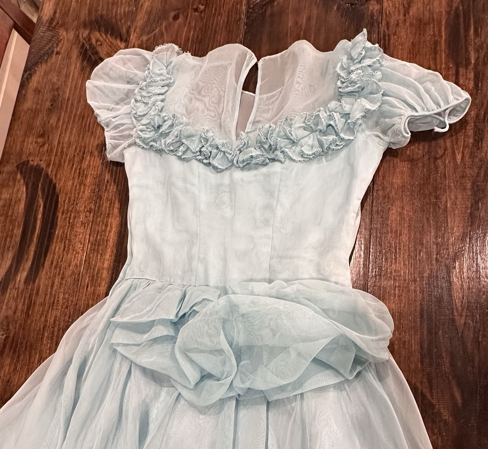 Rare 1940s Fred Perlberg Pale Blue Party Dance Gown XS/S – COSTUME OR REPAIR