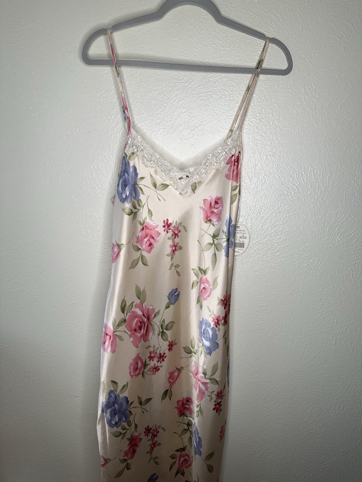Vintage Sears INNER MOST Long Floral Nightgown Sz Med. Adjustable Straps