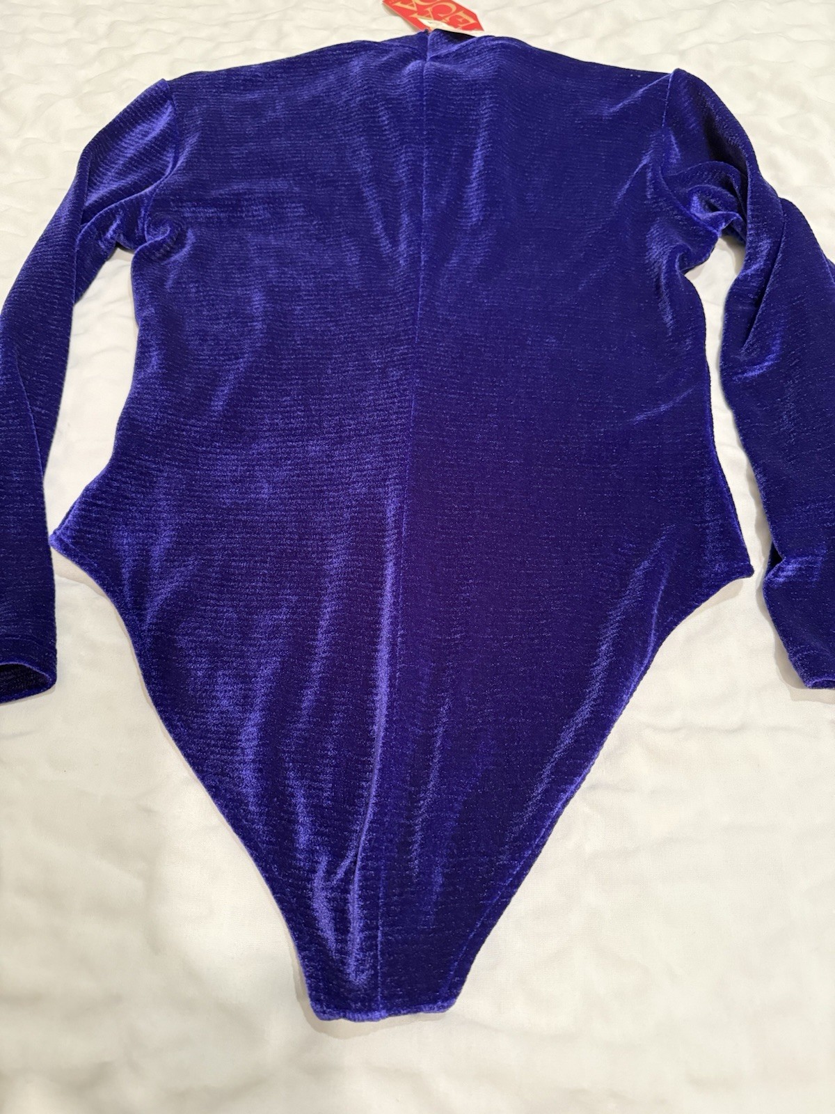 VTG 80s Escada Margaretha Ley Purple Velvet Bodysuit Sz 40 Made In Germany NOS