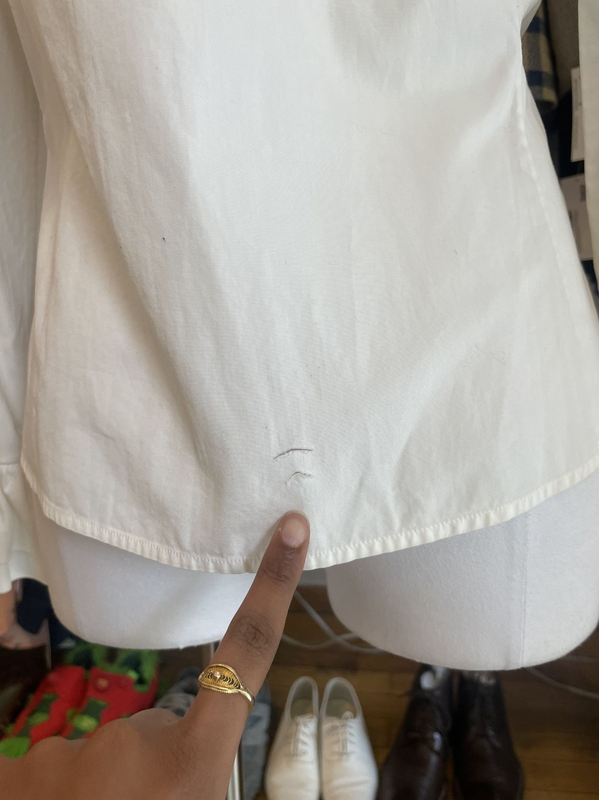 Vintage Gucci Tom Ford White Ruffle Blouse
