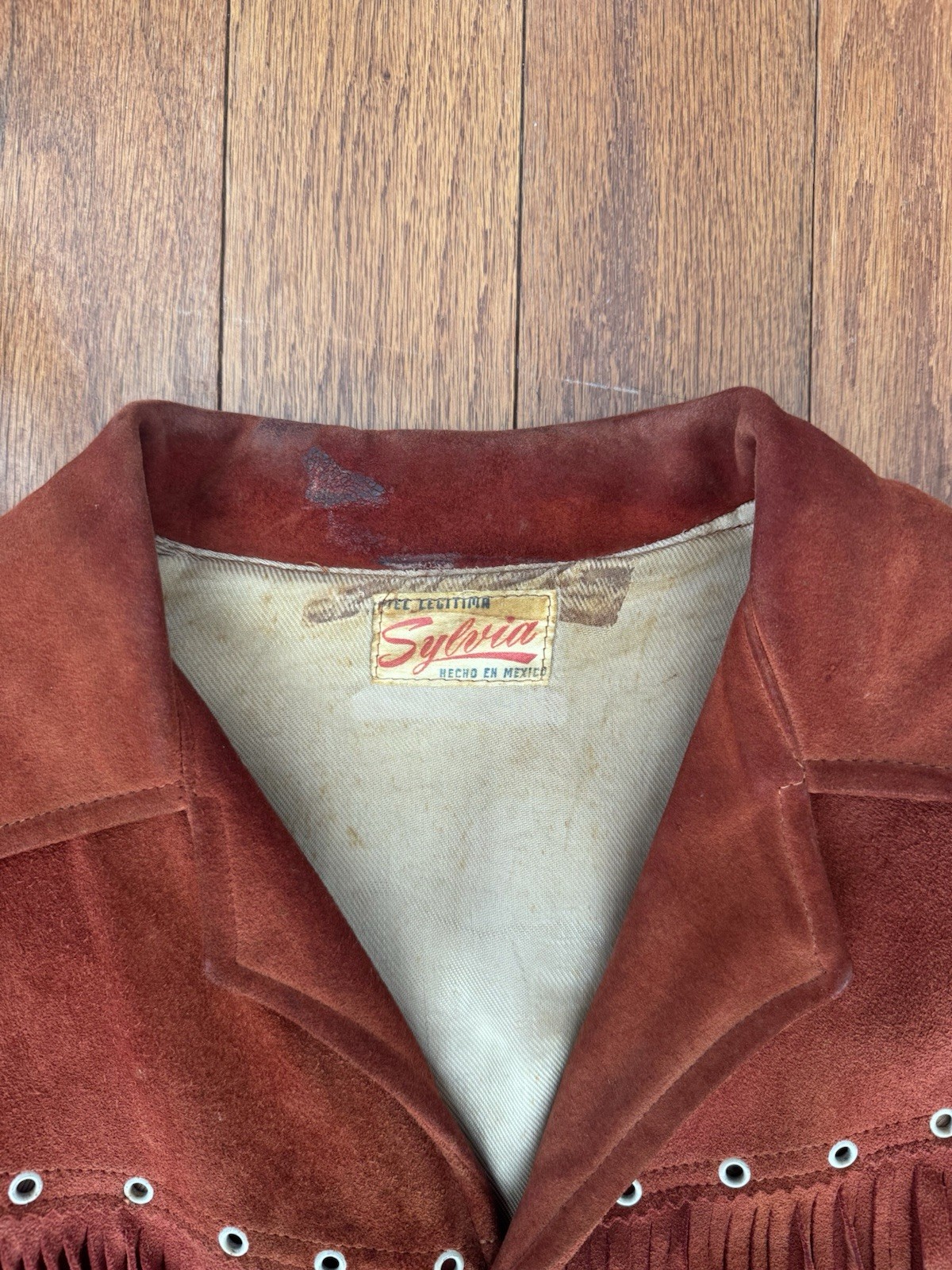 Vintage 1960s Sylvia Mexico Suede Fringe Jacket Boho Western