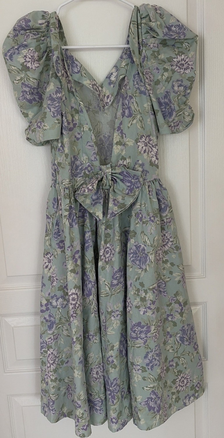 Laura Ashley Vintage US Sz 10 Dress Cottagecore Floral Prairie Style