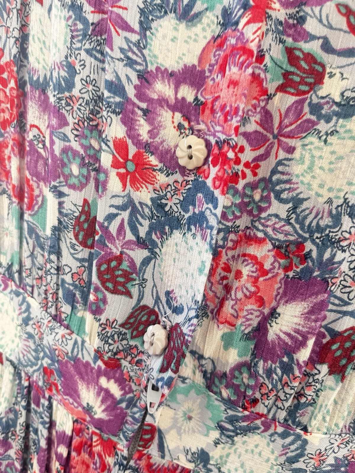 Vintage 1980&rsquo;s Janet Simmons Purple Floral Rayon Knee Length Dress Size 8 Retro