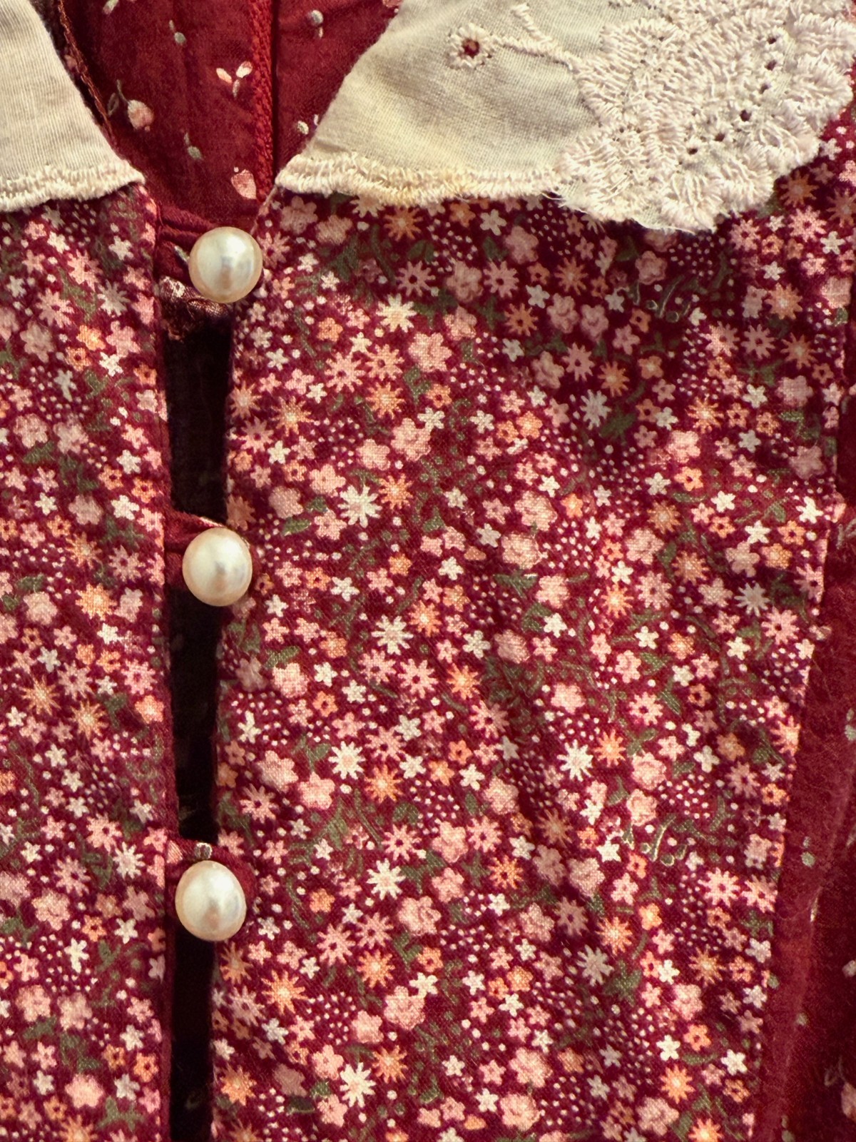 Vintage 1970&rsquo;s PRAIRIE FLORAL Romantic Dress Size 7/8 Unbranded Bee Darlin&rsquo;?