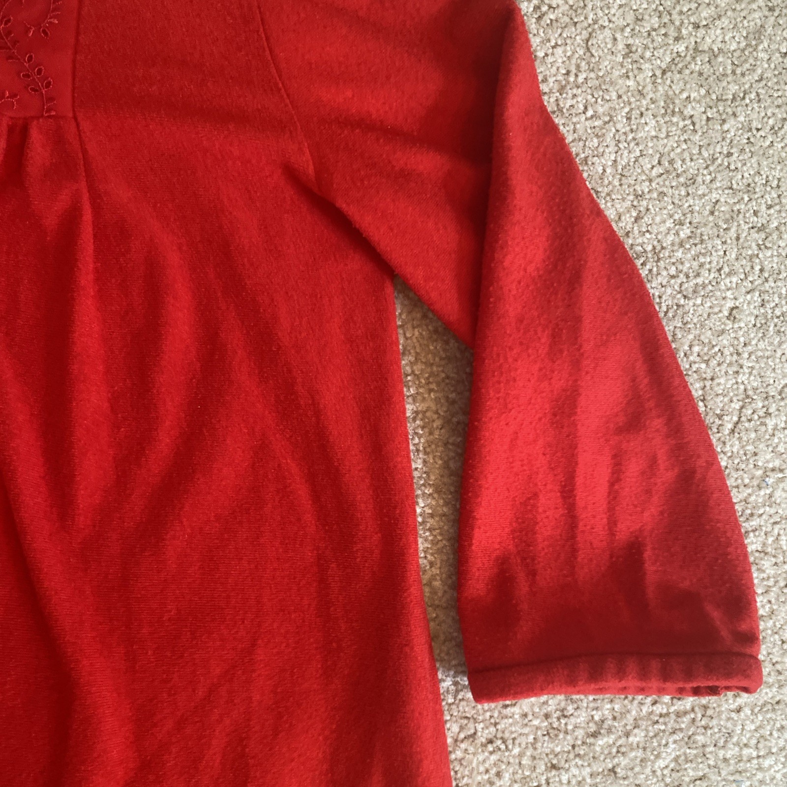 Vintage Texsheen Long Sleeve Maxi Red Dressing Gown Button Robe Small
