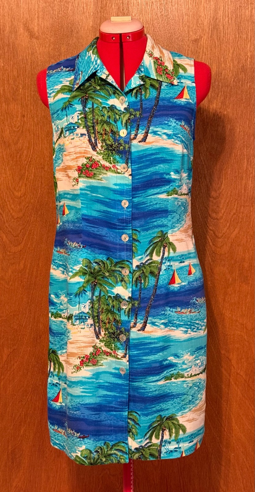 Vintage Hawaiian Dress by Connected Apparel – Women&rsquo;s Aloha Dress Medium Size 10