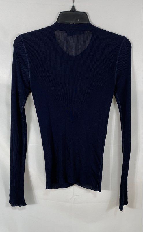 Vintage Y2K Dolce & Gabbana Women&rsquo;s Navy Blue Ribbed Rayon Cardigan IT 40 Small