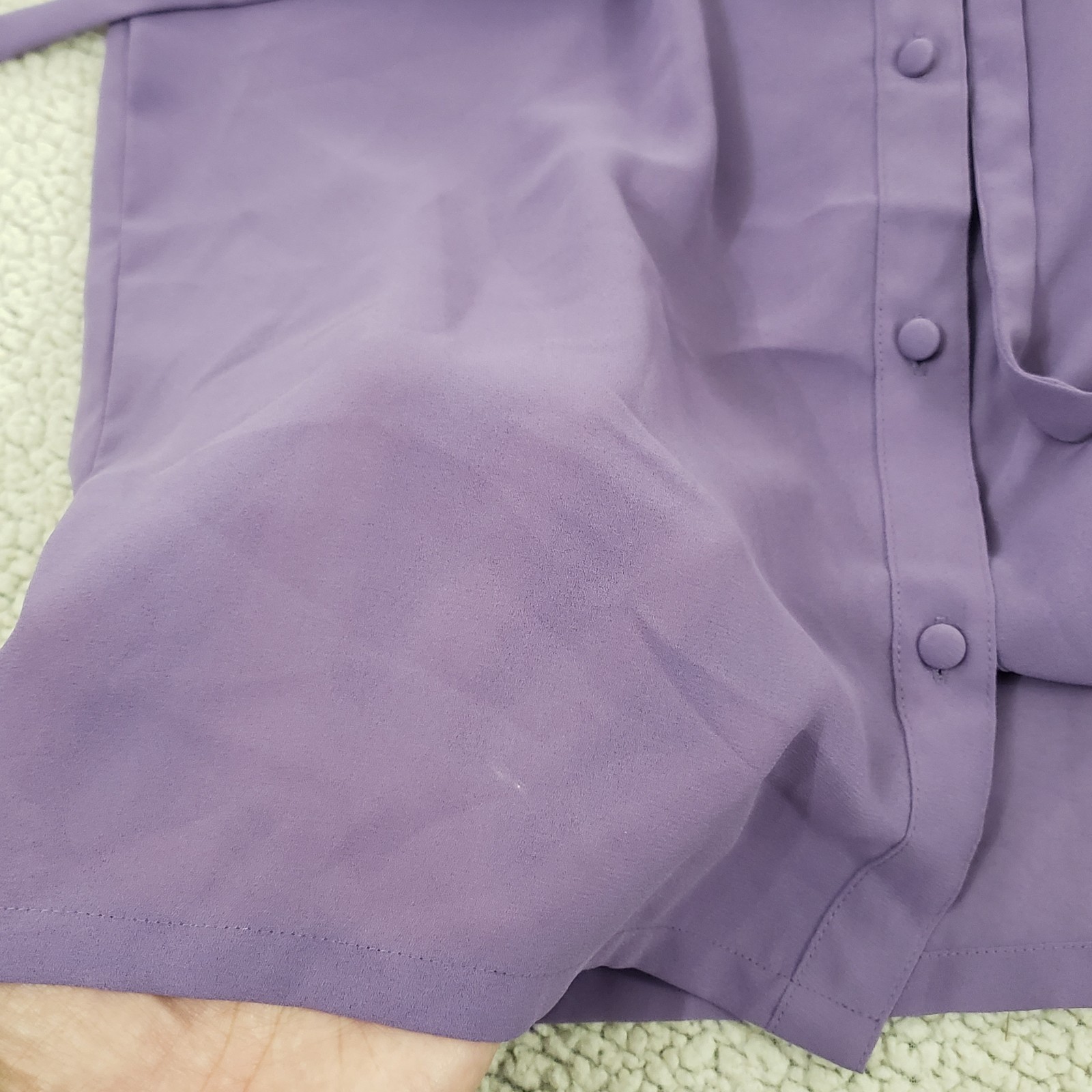 VTG IMPRESESSIONS Lavender Ruffle Tie-Neck Blouse Top | 12