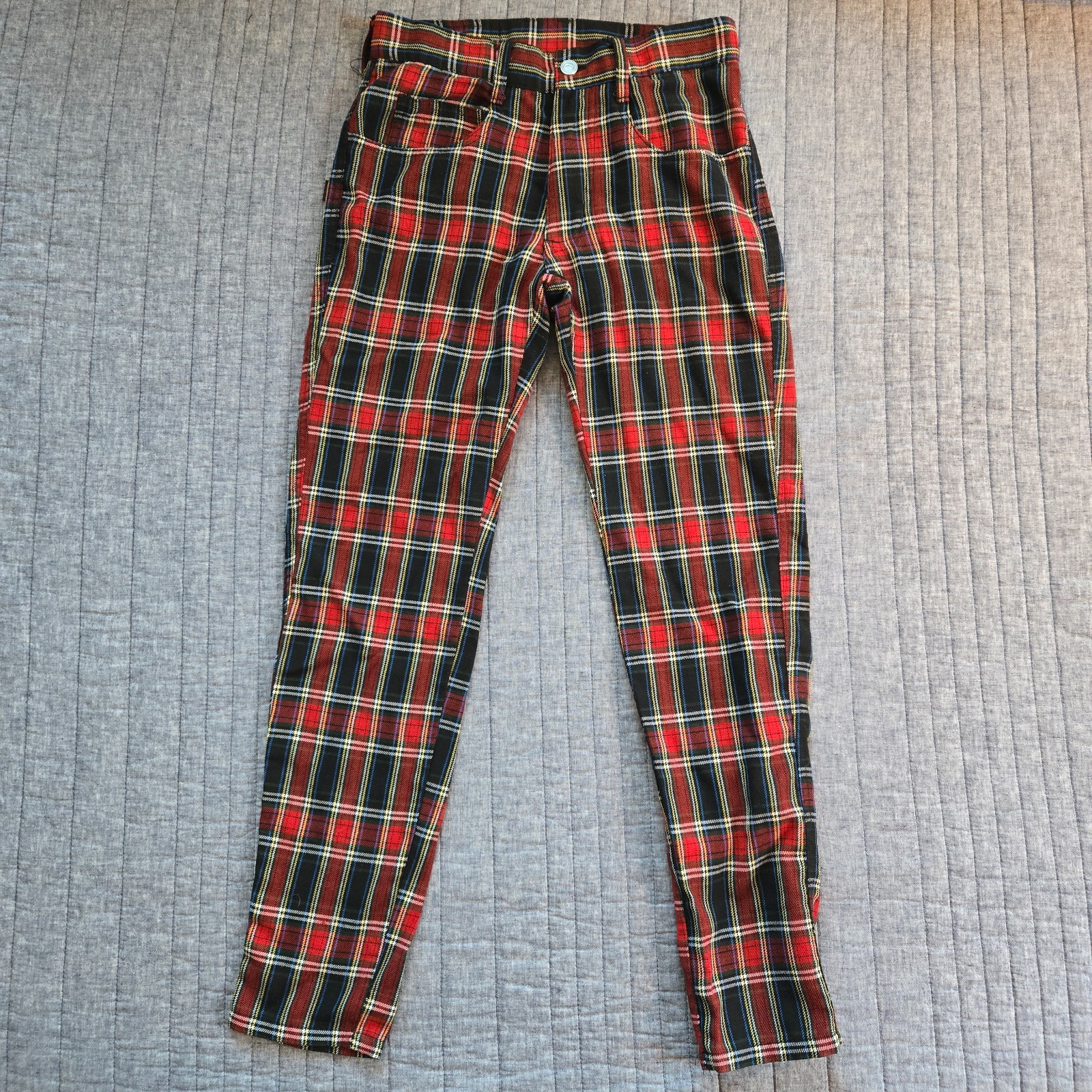 Vintage! 2005 Dogpile Punk Pants – Red Plaid Bondage – Size 28 X 28” Unisex