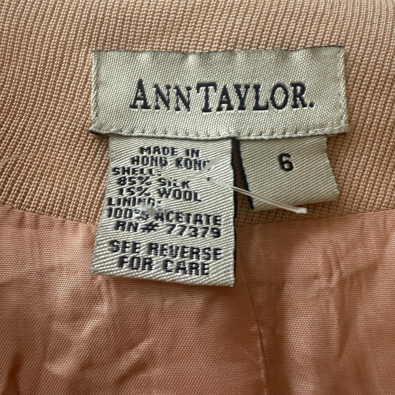 Ann Taylor Vintage Wool and Silk Double Breasted Peachy Blazer Dress Size 6