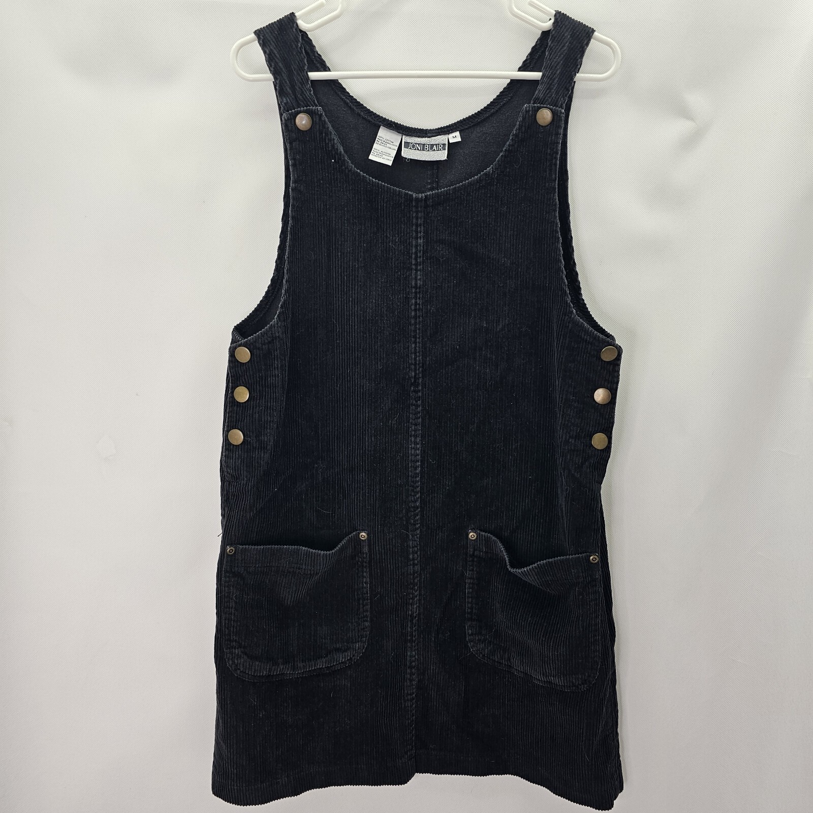 Pre – Owned Vintage Joni Blair Women Size M Black Corduroy Pinafore Dress