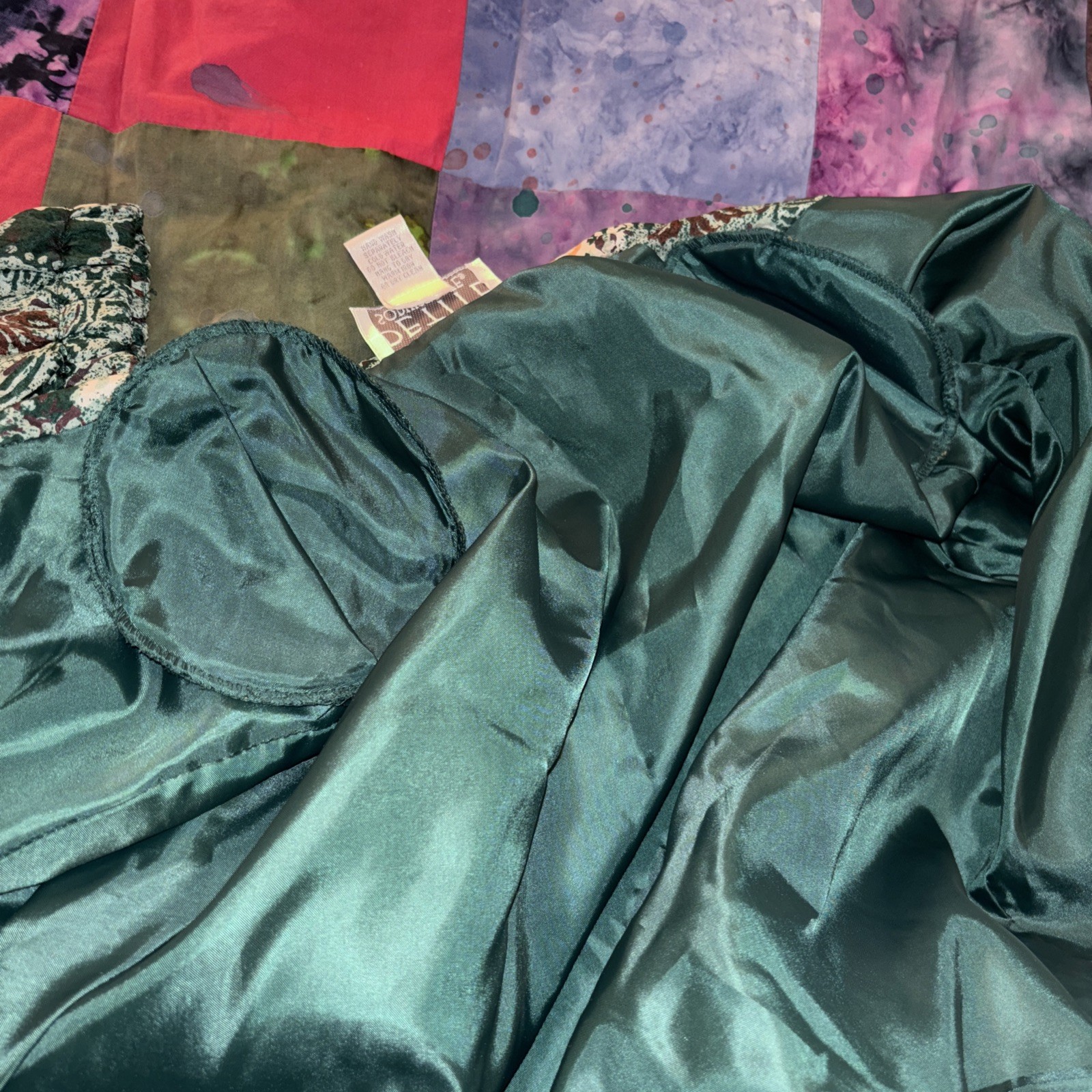 Petite Sophisticate Womens Jacket P Green Holly Full Zip Silk Lined