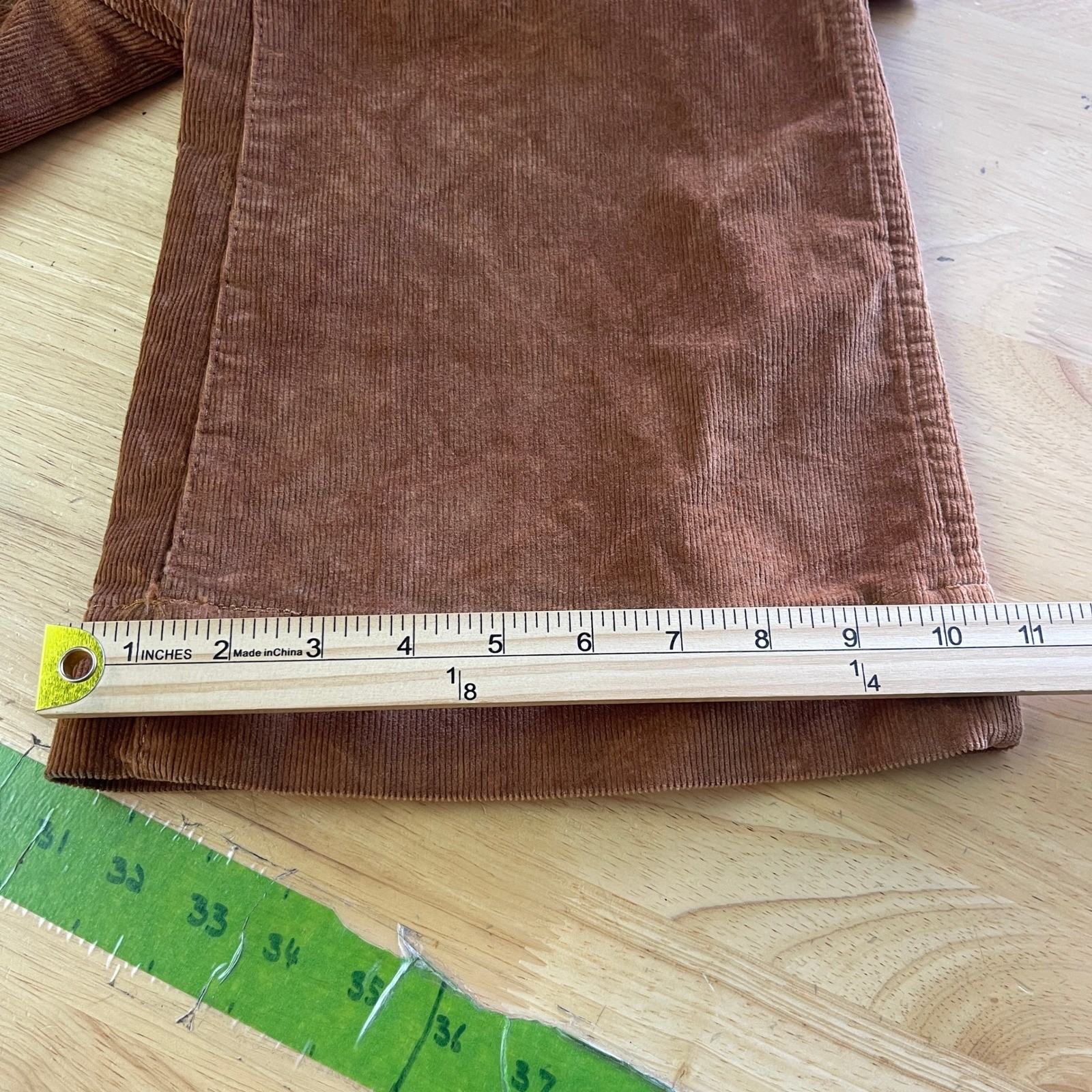 Wrangler RETRO Corduroy BOOT CUT Pants Womens 32×34 Flare High Rise Brown