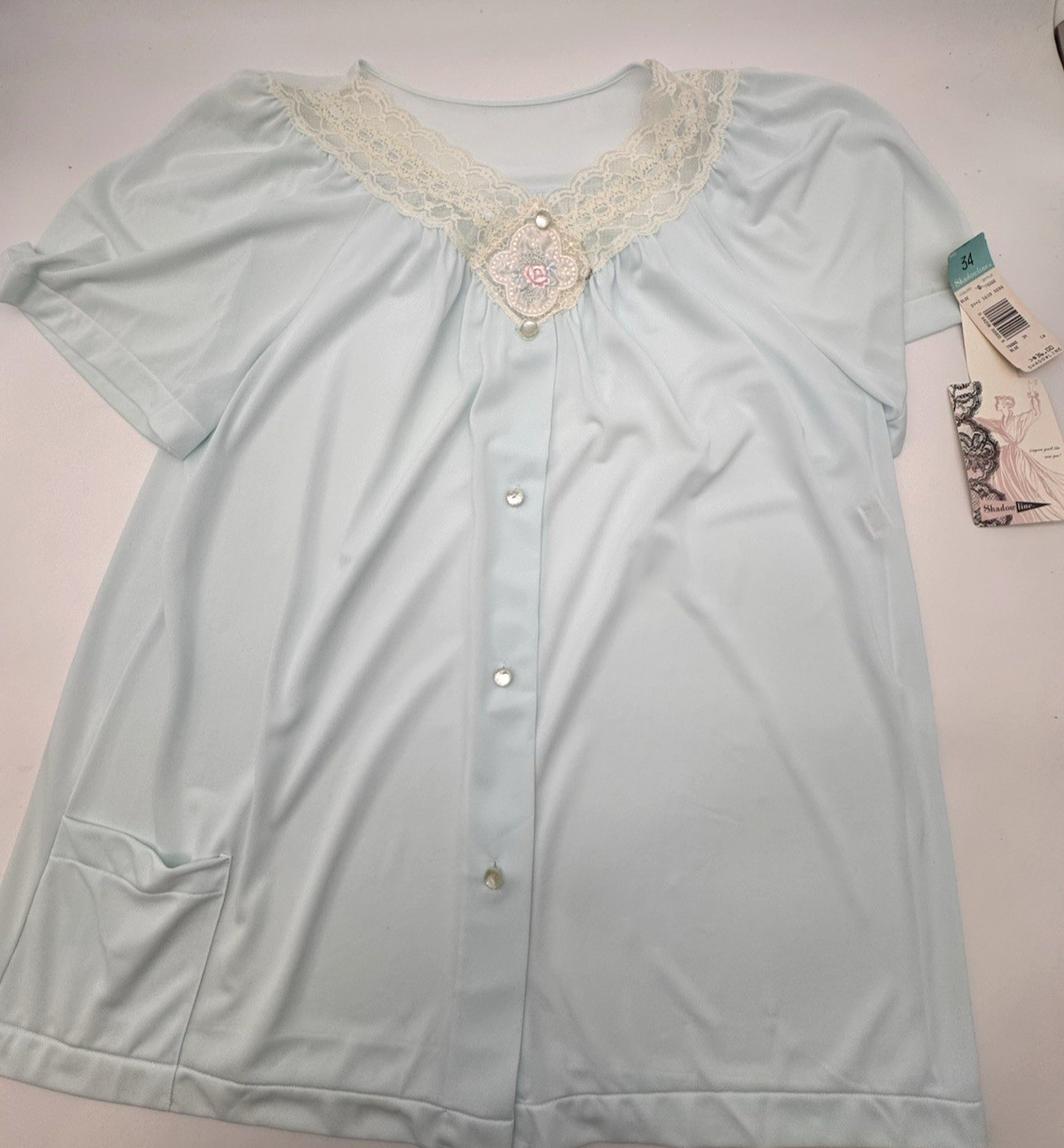 UNWORN Shadowline Pajama Set, Pants/Top Cottagecore Lace Feminine S/M Vtg 1990&rsquo;s