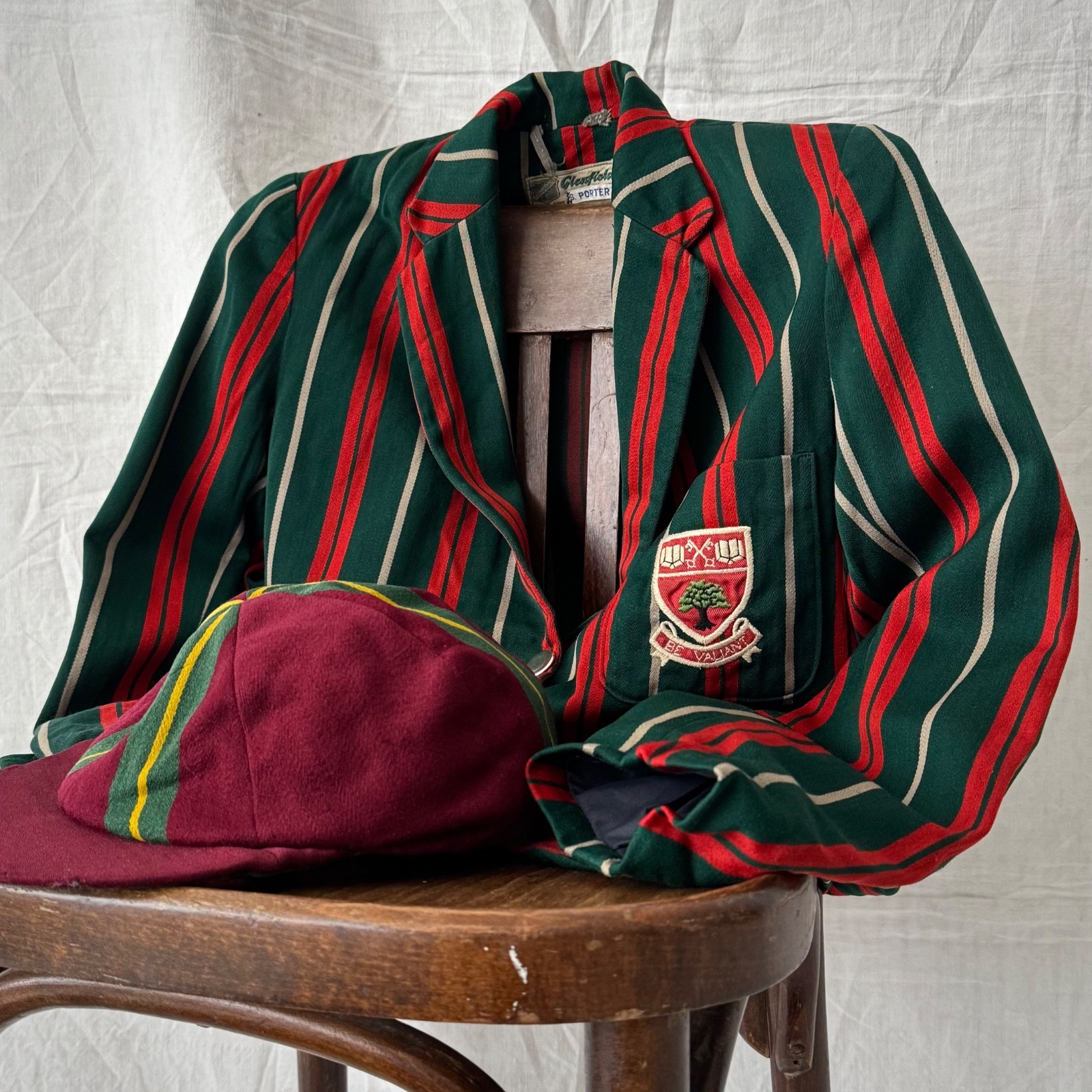 Vintage 1950s England Women&rsquo;s School Striped Blazer