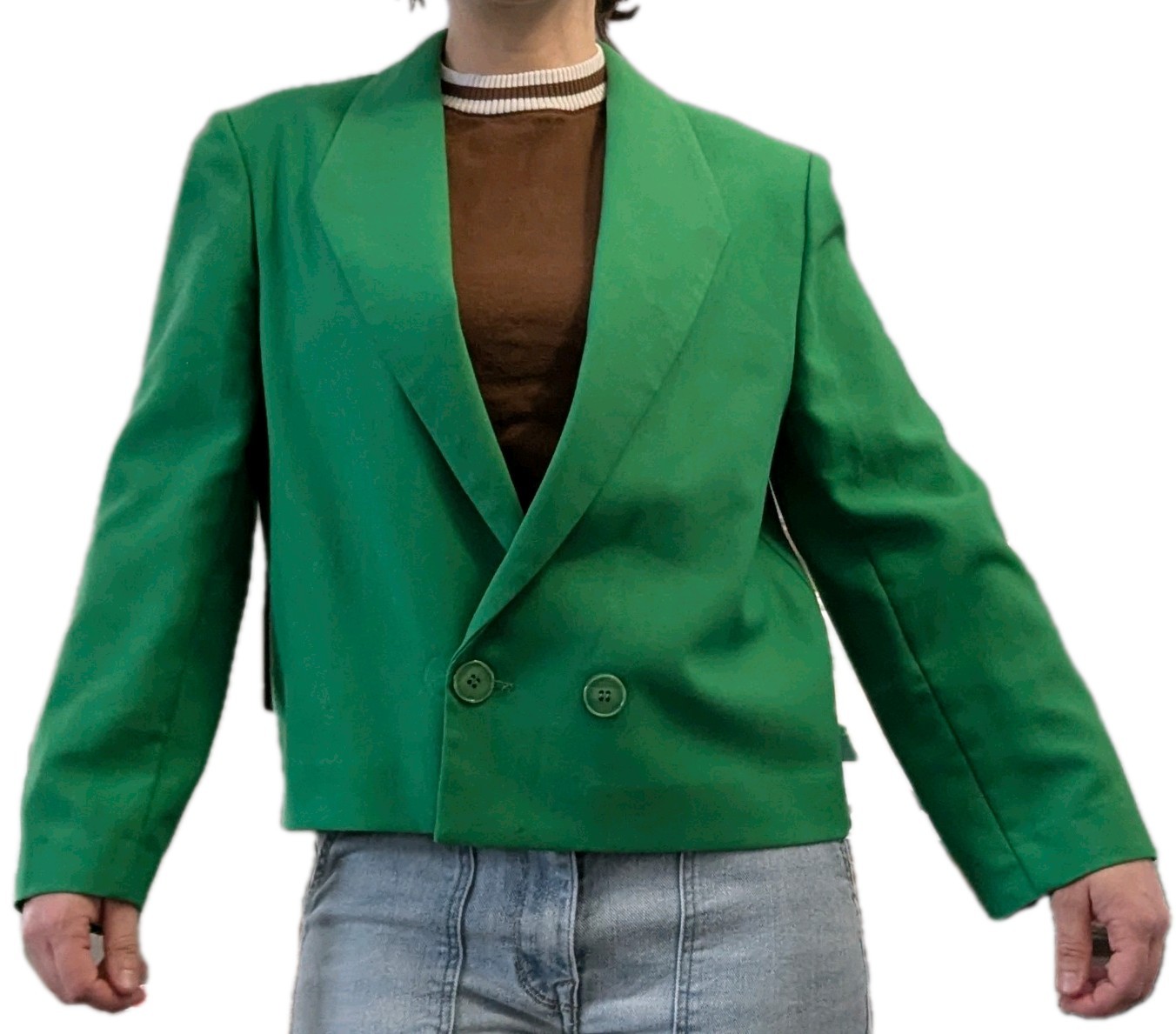 VTG Inner Visions By Ship N Shore Women&rsquo;s Green Double Breasted Blazer Size 16