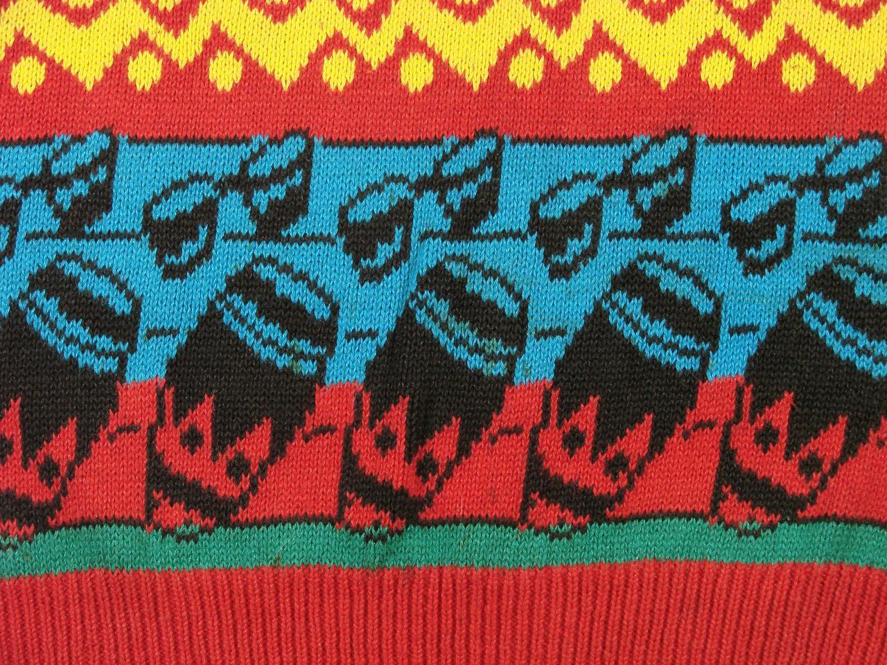80&rsquo;s vintage oversize Rue Brittania multicolor musical instrument sweater 2